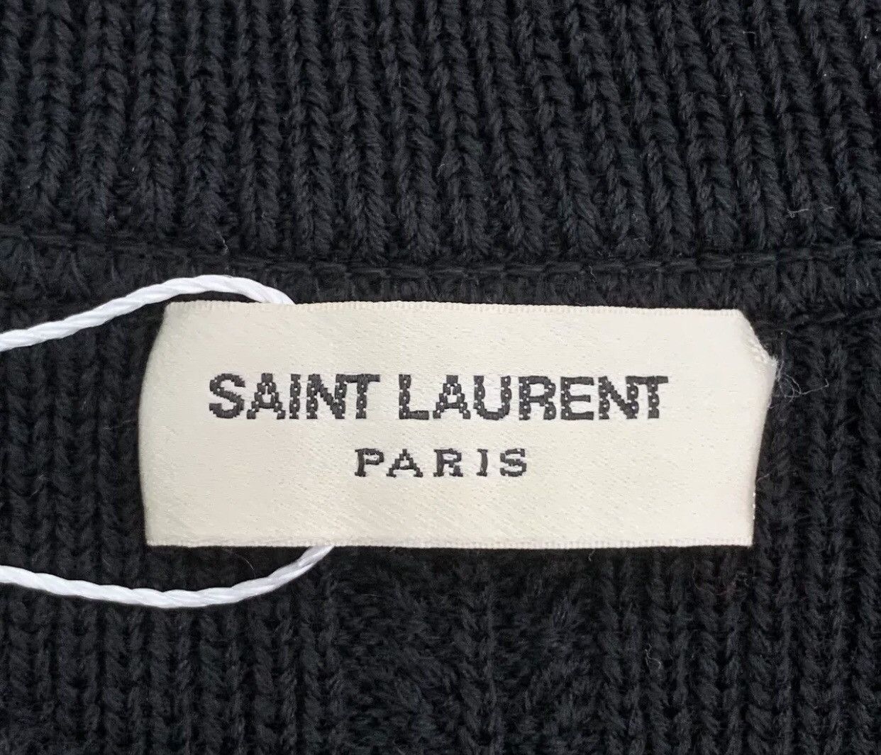 Saint Laurent Paris Saint Laurent SLP Black Logo Patch Round Knitted Sweater Size US S / EU 44-46 / 1 - 5 Thumbnail