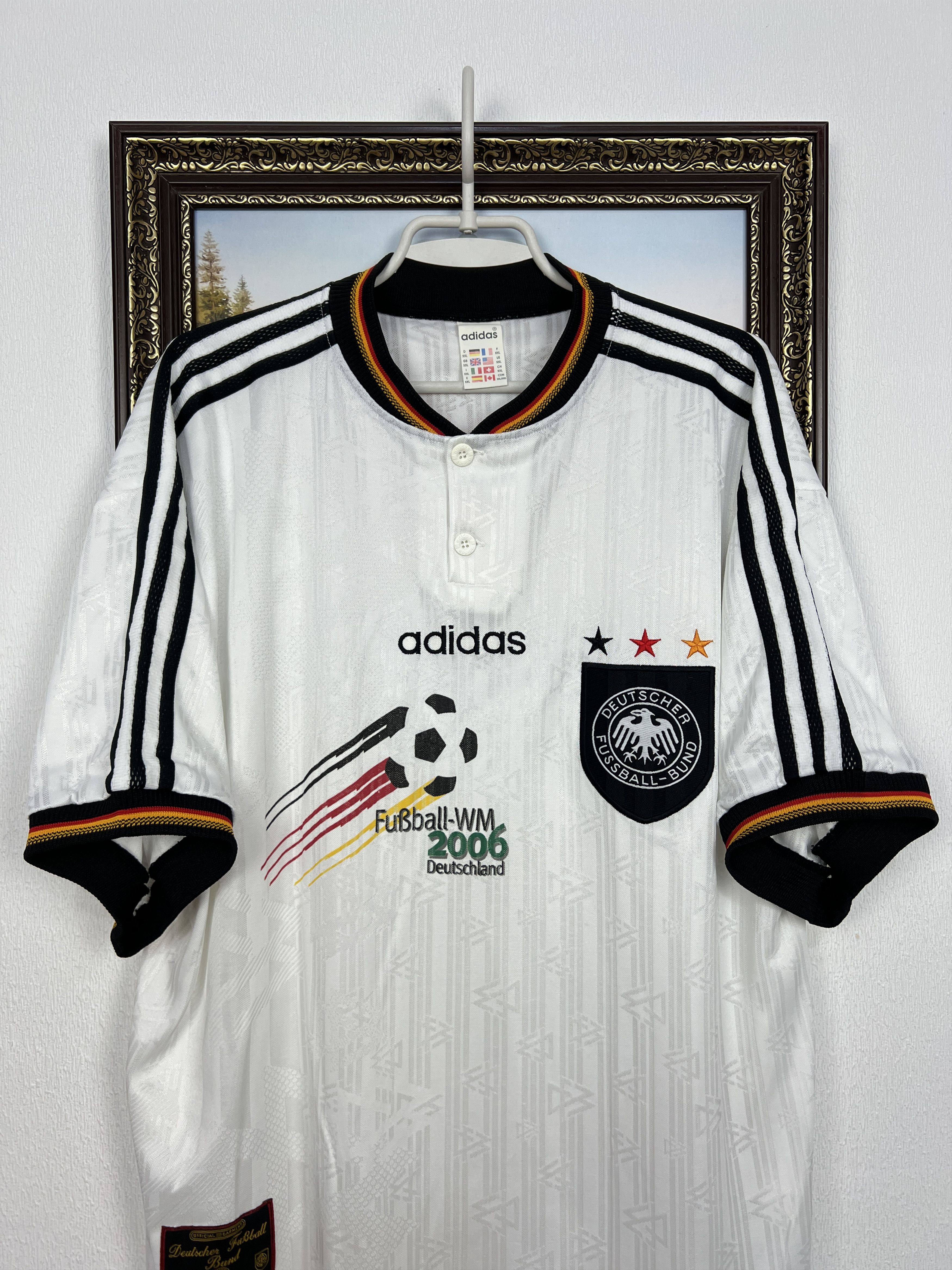 Adidas Germany Home football shirt 1996 Soccer Adidas Jersey Size US XXL / EU 58 / 5 - 2 Thumbnail