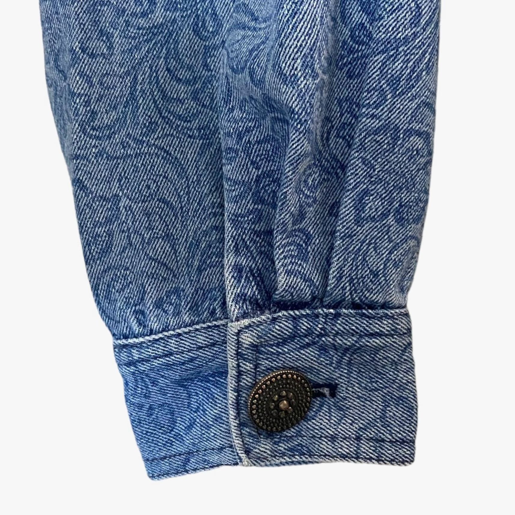 Denime VINTAGE Saint Germain Western Denim Jacket Women L Blue Floral Motif Button-Up 100% Cotton USA Womens Size L / US 10 / IT 46 - 5 Thumbnail