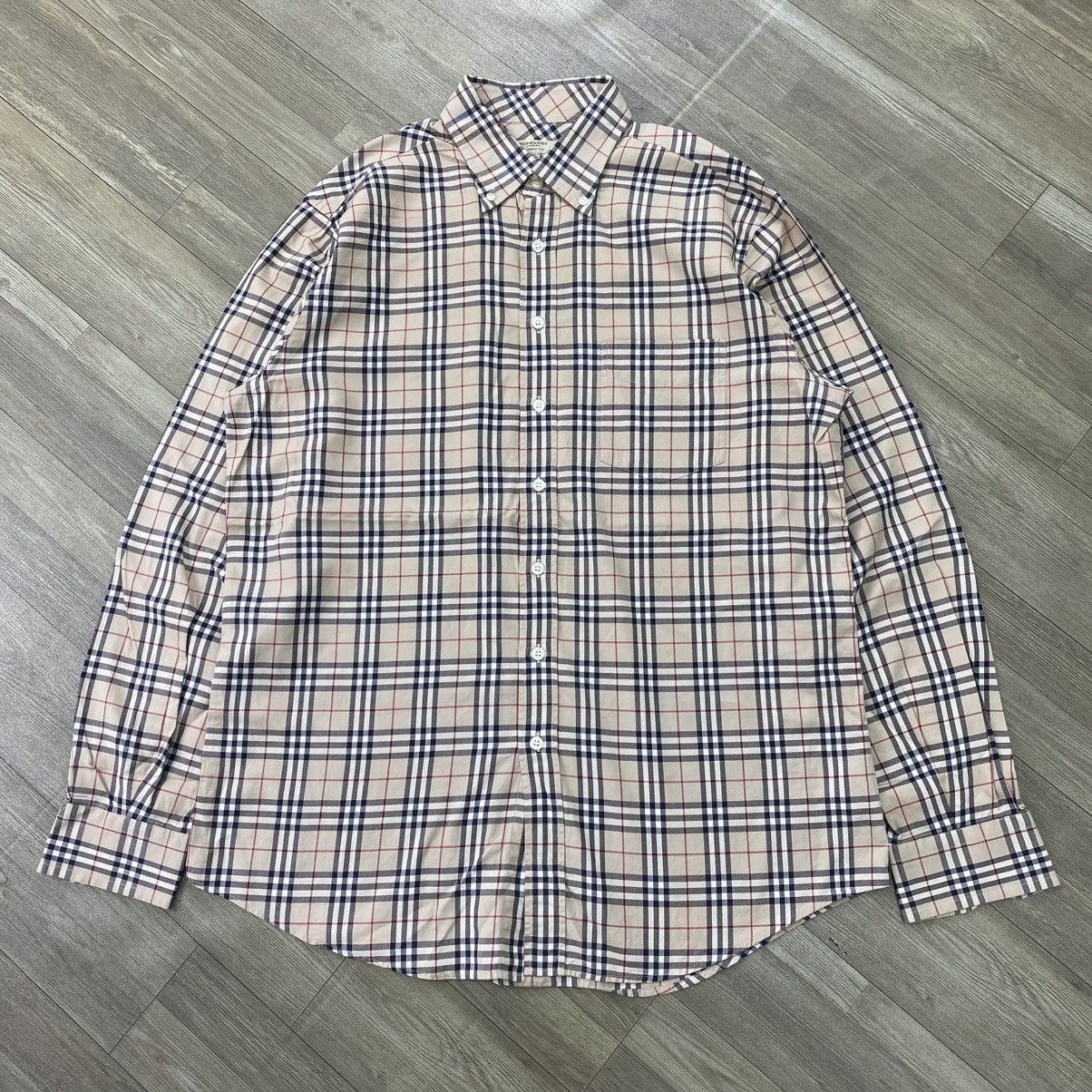 Burberry 1990s Burberrys Nova Check Iconic Longs Shirt Size L / US 10 / IT 46 - 1 Thumbnail