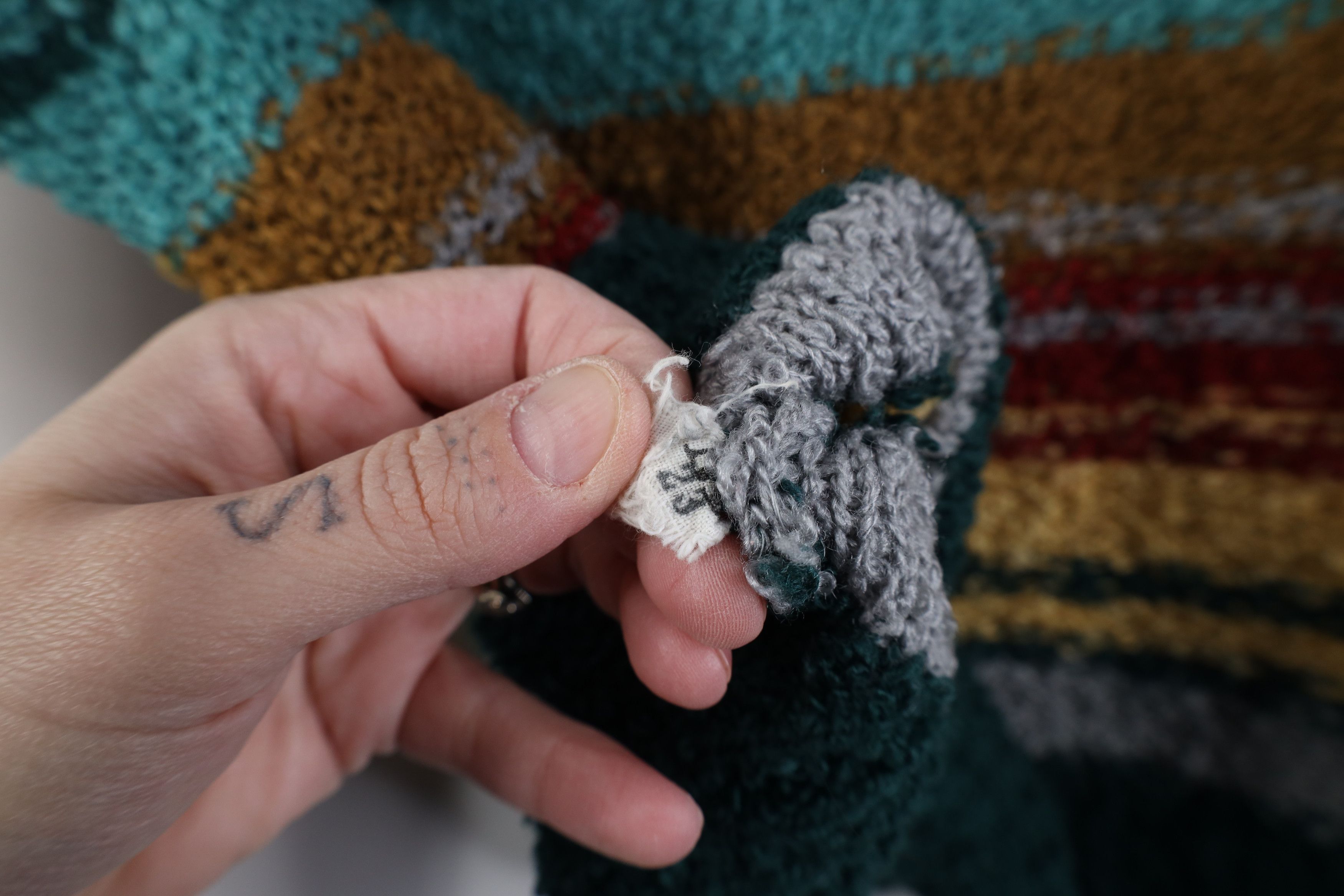 Vintage Vintage 90s Y2K Streetwear Rainbow Textured Knit Sweater Size M / US 6-8 / IT 42-44 - 7 Thumbnail
