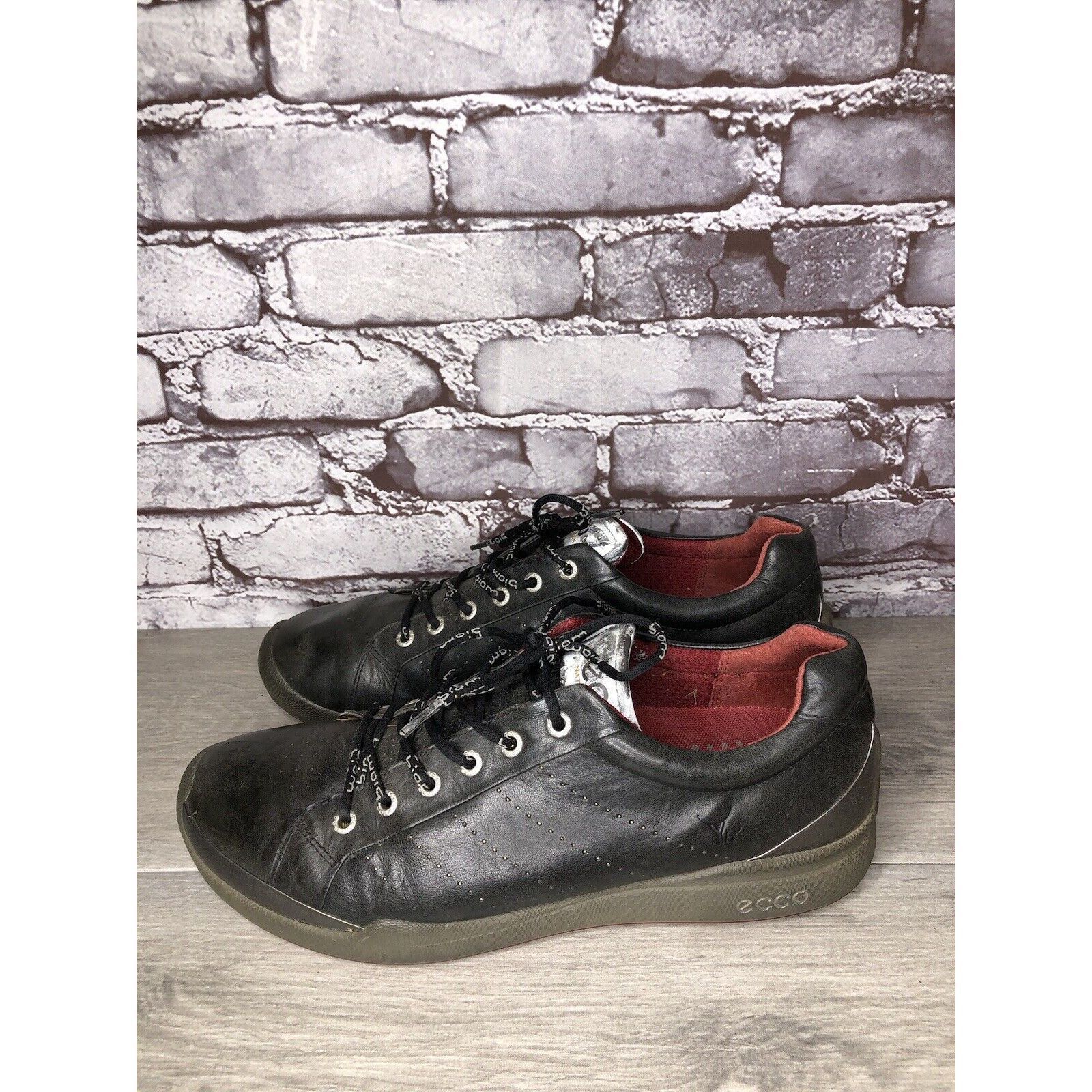 Ecco ECCO Biom Black Yak Leather Spikeless Red Casual Golf Shoes Size US 11 / EU 44 - 14 Thumbnail