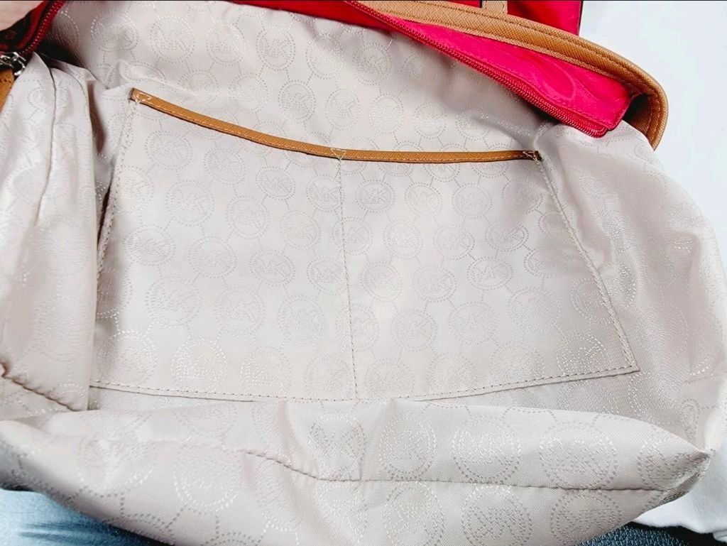Michael Kors Women's Michael Kors Red & Brown Nylon Tote Bag Size ONE SIZE - 10 Thumbnail