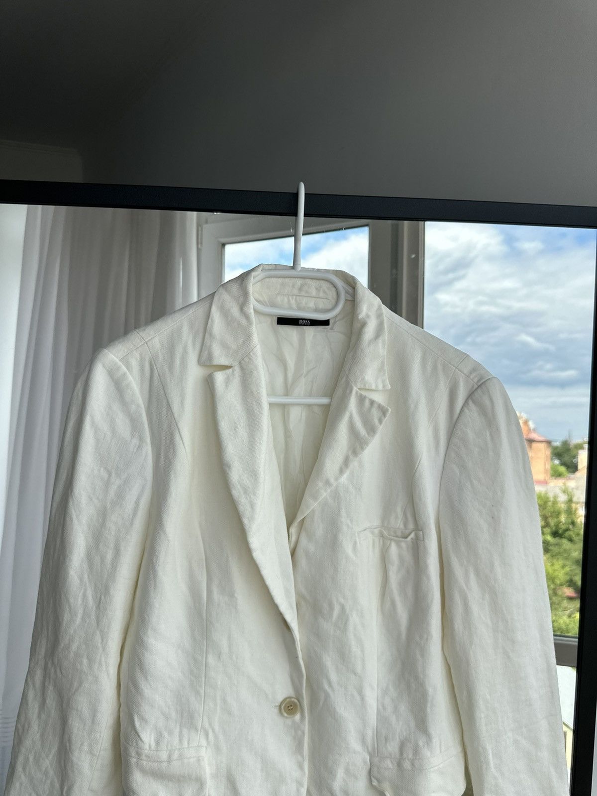 Hugo Boss Hugo Boss Women’s White Linen Blazer “Jamila” Size 40EU/ 8US Size M / US 6-8 / IT 42-44 - 2 Thumbnail