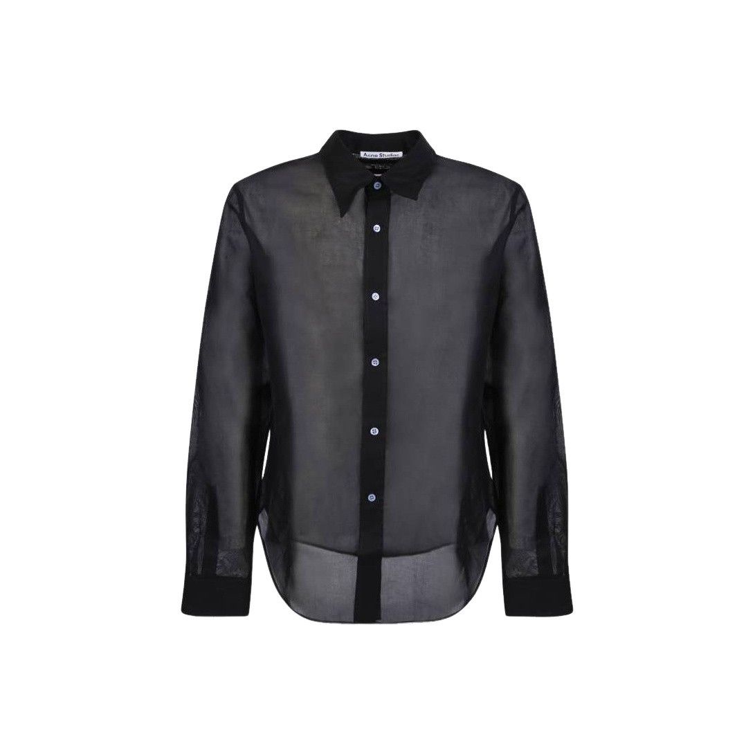 Acne Studios Acne Studios Solid Black Cotton Button Up Shirt 44 Size US S / EU 44-46 / 1 - 1 Thumbnail