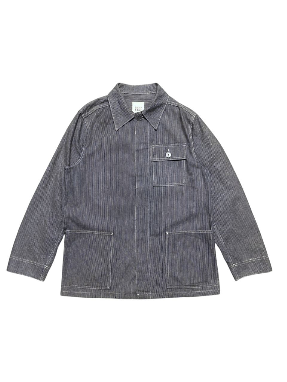 BIGI VINTAGE MEN'S BIGI HICKORY CHORE JACKET MADE IN USA Size US L / EU 52-54 / 3 - 1 Thumbnail