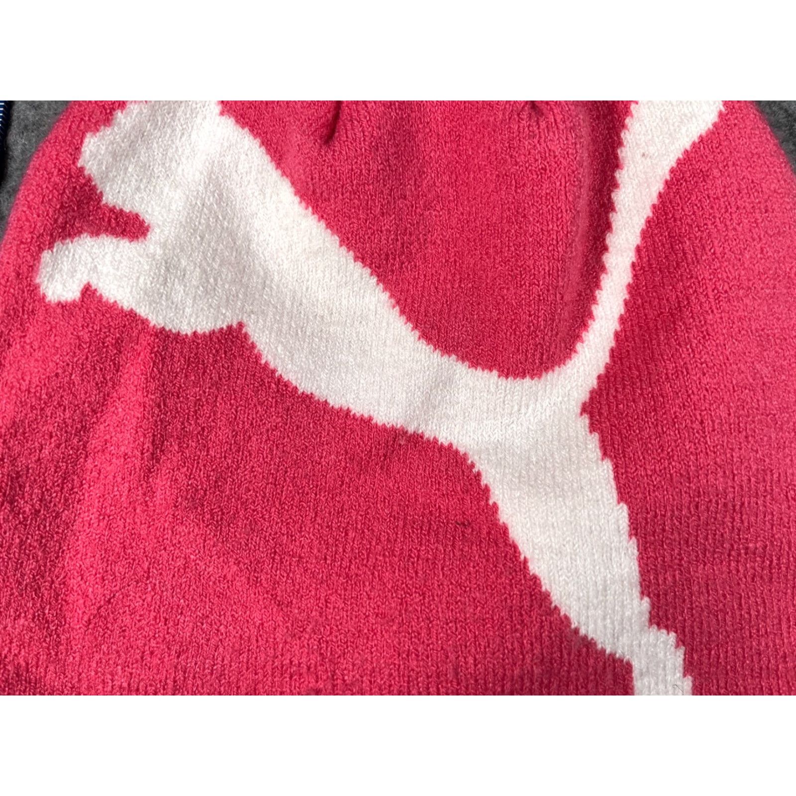 Puma Puma Beanie Unisex Adults One Size Pink Knit 100% Acrylic Beanie Ski Outdoor Logo Hat Size ONE SIZE - 2 Thumbnail