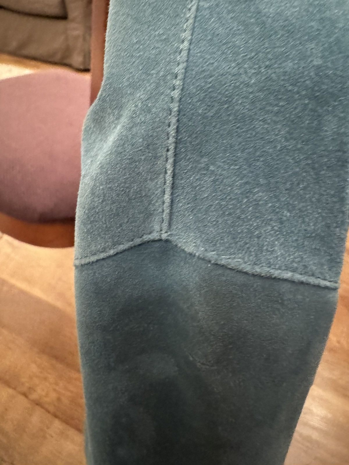 SERAPHIN Seraphin Blue Suede Zip Utility Jacket Made in France Size US XL / EU 56 / 4 - 5 Thumbnail