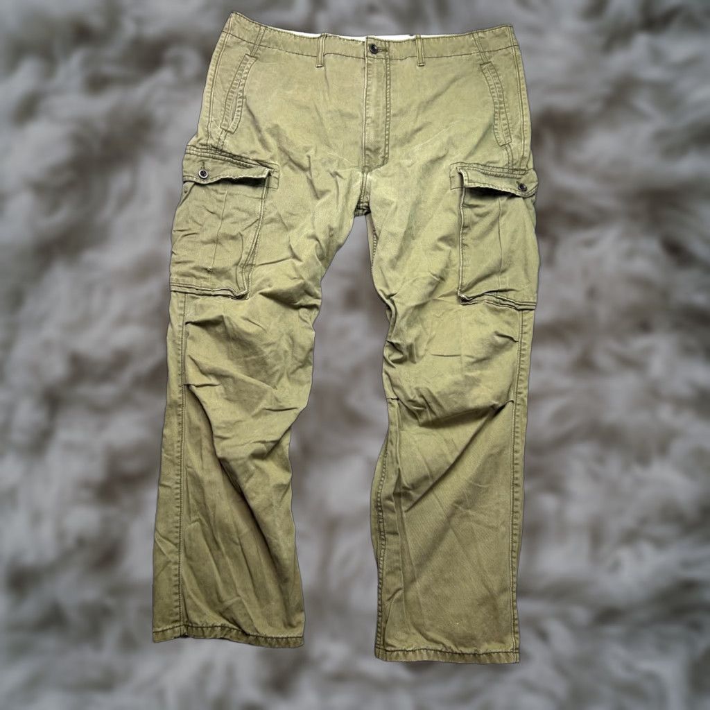 Levi's Levis Cargo Pants Mens Olive Green Cotton 38x30 Relaxed Straight 500 Series Utility Size US 38 / EU 54 - 1 Thumbnail