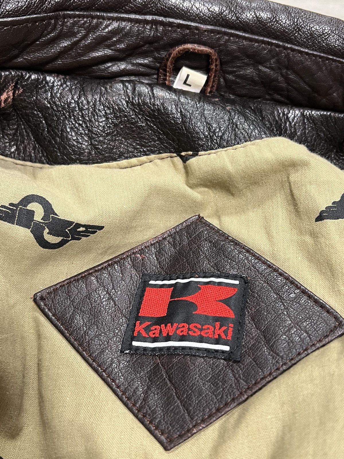 Vintage Kawasaki vintage leather aviator jacket Size US L / EU 52-54 / 3 - 14 Thumbnail