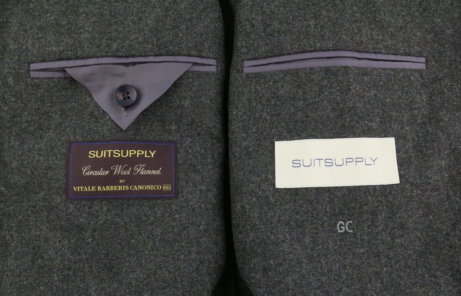Suitsupply LA SPALLA UK40S Dark Grey Flannel Blazer 89117 Size 40S - 8 Thumbnail