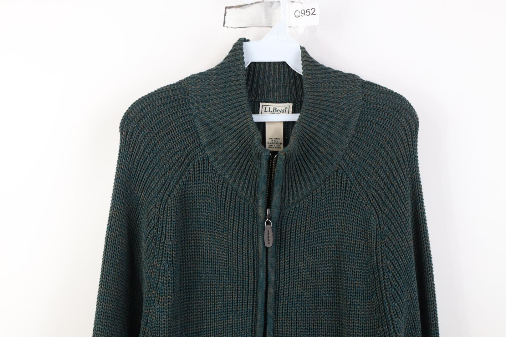 L.L. Bean Vintage 90s Y2K LL Bean Heavy Cotton Ribbed Knit Zip Sweater Size US M / EU 48-50 / 2 - 2 Thumbnail