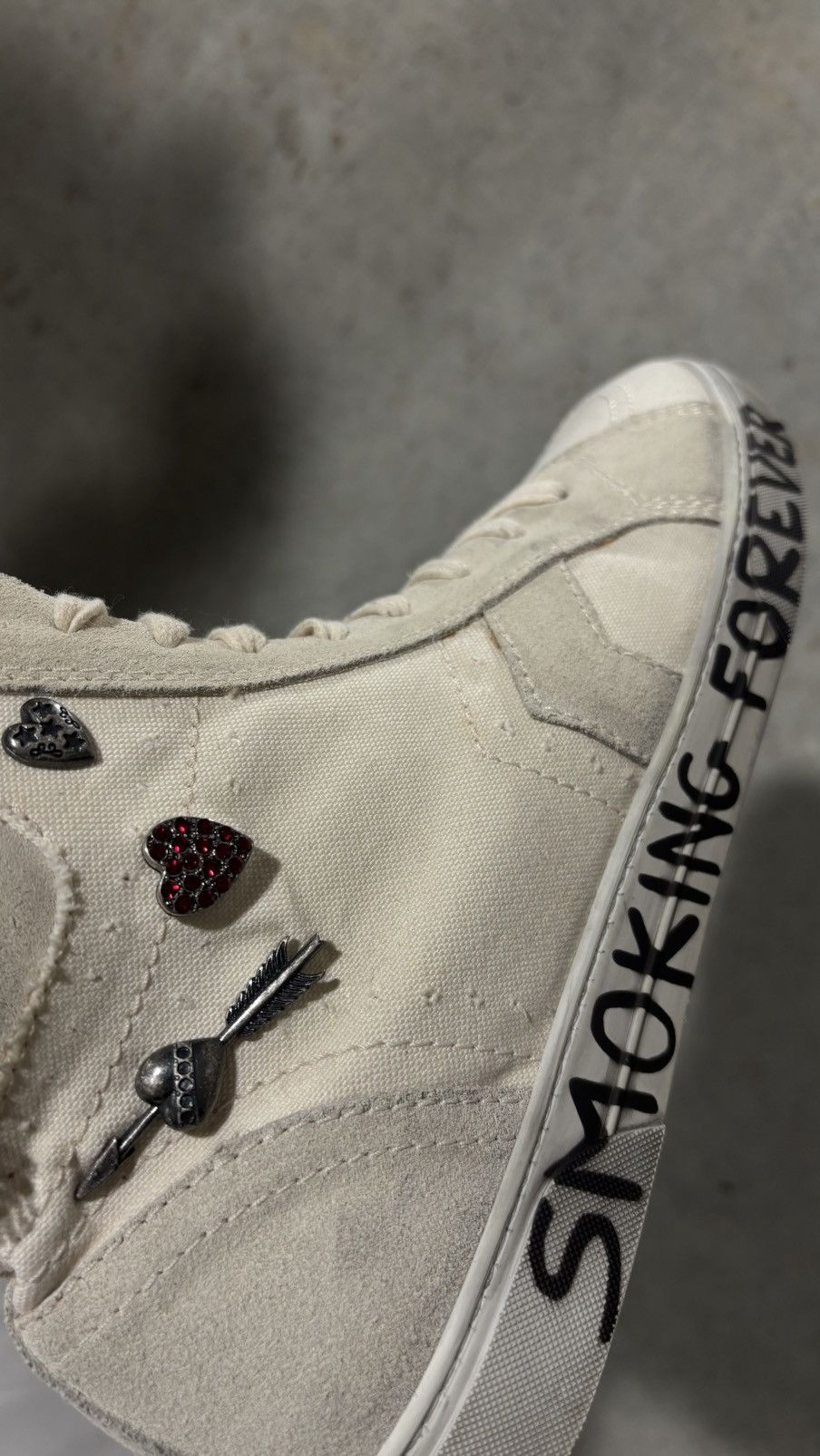 Saint Laurent Paris Saint Laurent Paris “Smoking Forever” High Top Sneaker Size US 11 / EU 44 - 8 Thumbnail