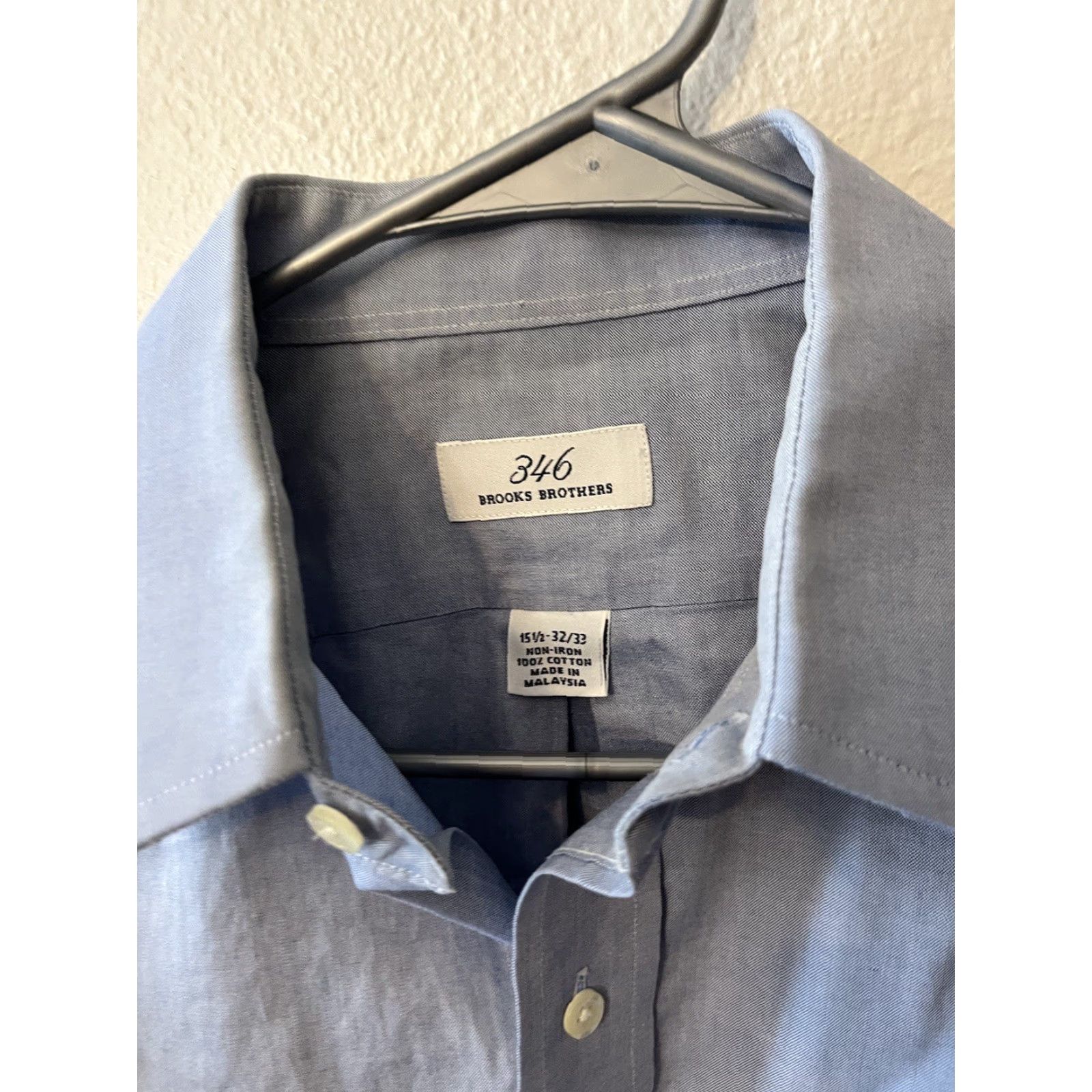 Brooks Brothers VINTAGE Brooks Brothers 346 Dress Shirt Mens 15.5 Blue White Non-Iron Button-Down Collar Reg Cuff Classic Size 42R - 2 Thumbnail