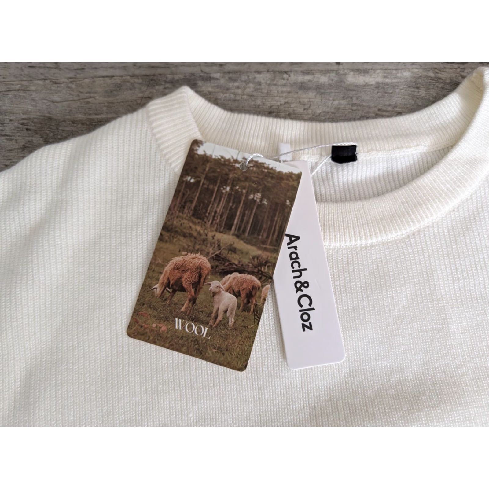 Vintage NWT Arach & Cloz Men’s Sweater White Size Medium Wool Blend Crew Neck Long Sleeve Pullover Knit Solid Size US M / EU 48-50 / 2 - 4 Thumbnail