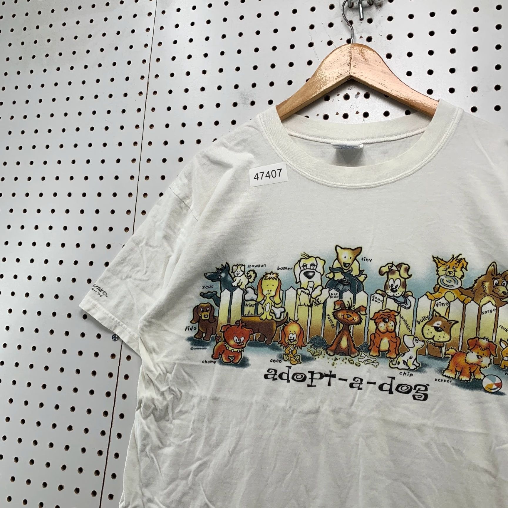Vintage VINTAGE Crazy Shirts Adopt A Dog Hawaii T Shirt Mens Large White Short Sleeve Size US L / EU 52-54 / 3 - 5 Thumbnail