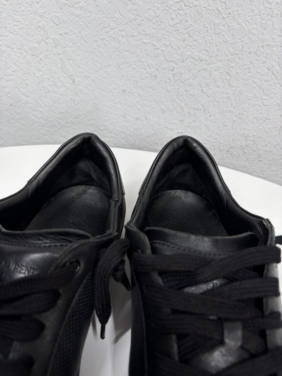 Saint Laurent Paris Saint Laurent Paris Black Leather Sneakers Low Top Shoes Size US 9.5 / EU 42-43 - 17 Thumbnail