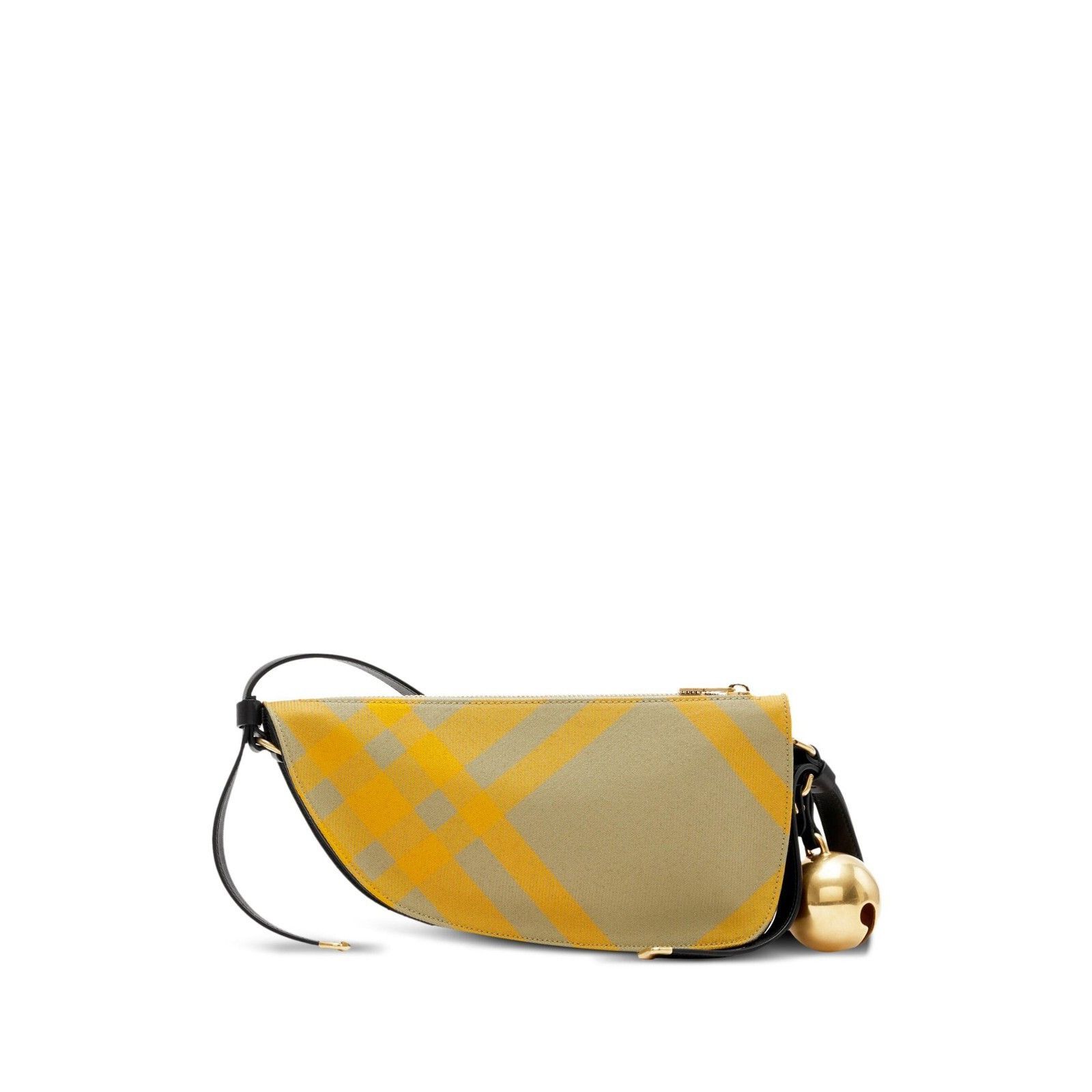 Burberry BURBERRY Shield Mini Mustard Yellow Wool Checkered Shoulder Size ONE SIZE - 2 Thumbnail