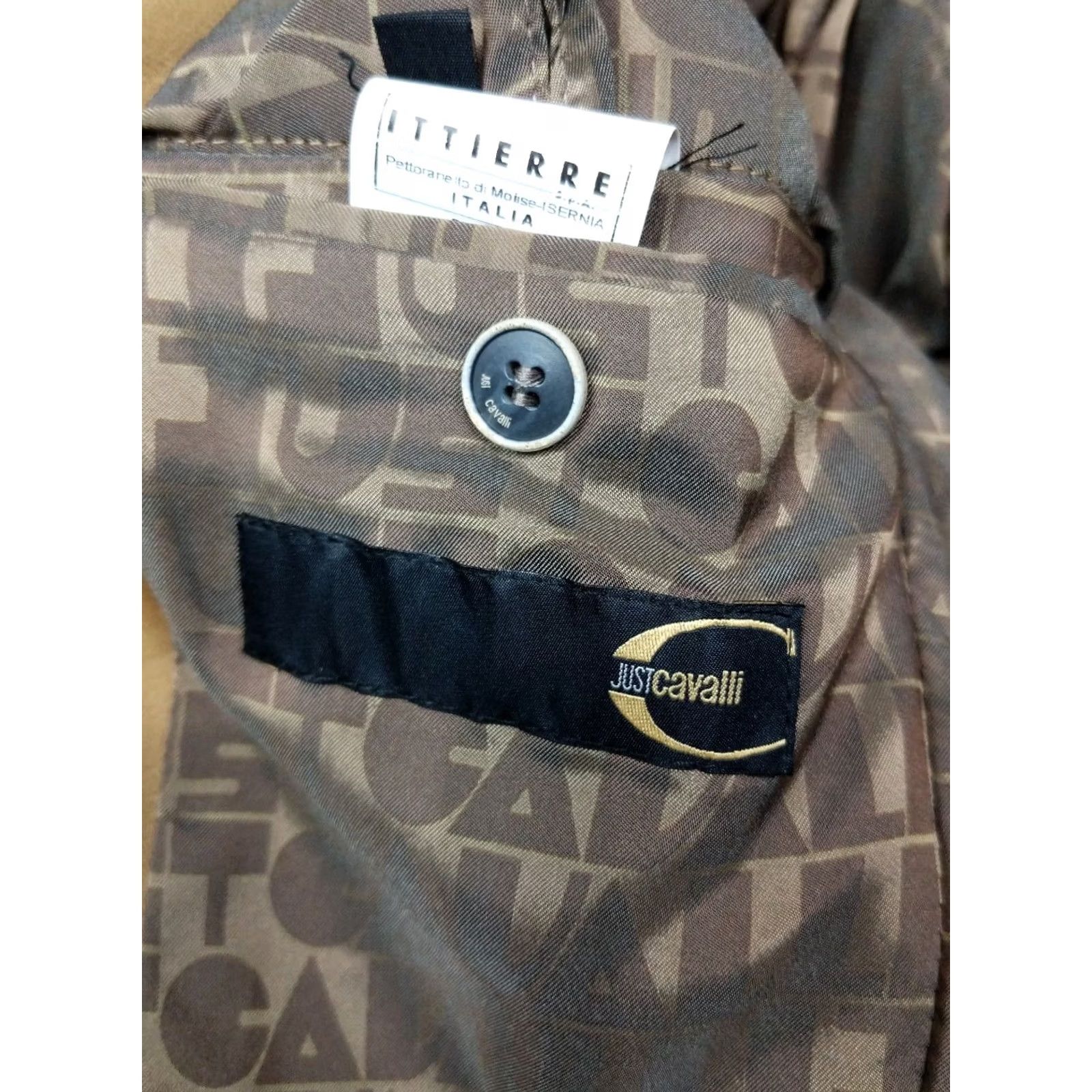 Just Cavalli JUST CAVALLI Blazer Sport Coat Jacket Men Medium 40 Beige Solid Two-Button Modern Pattern EU 50 Tan Woolless? 97% Cotton 3% Elastane Size 40R - 6 Thumbnail