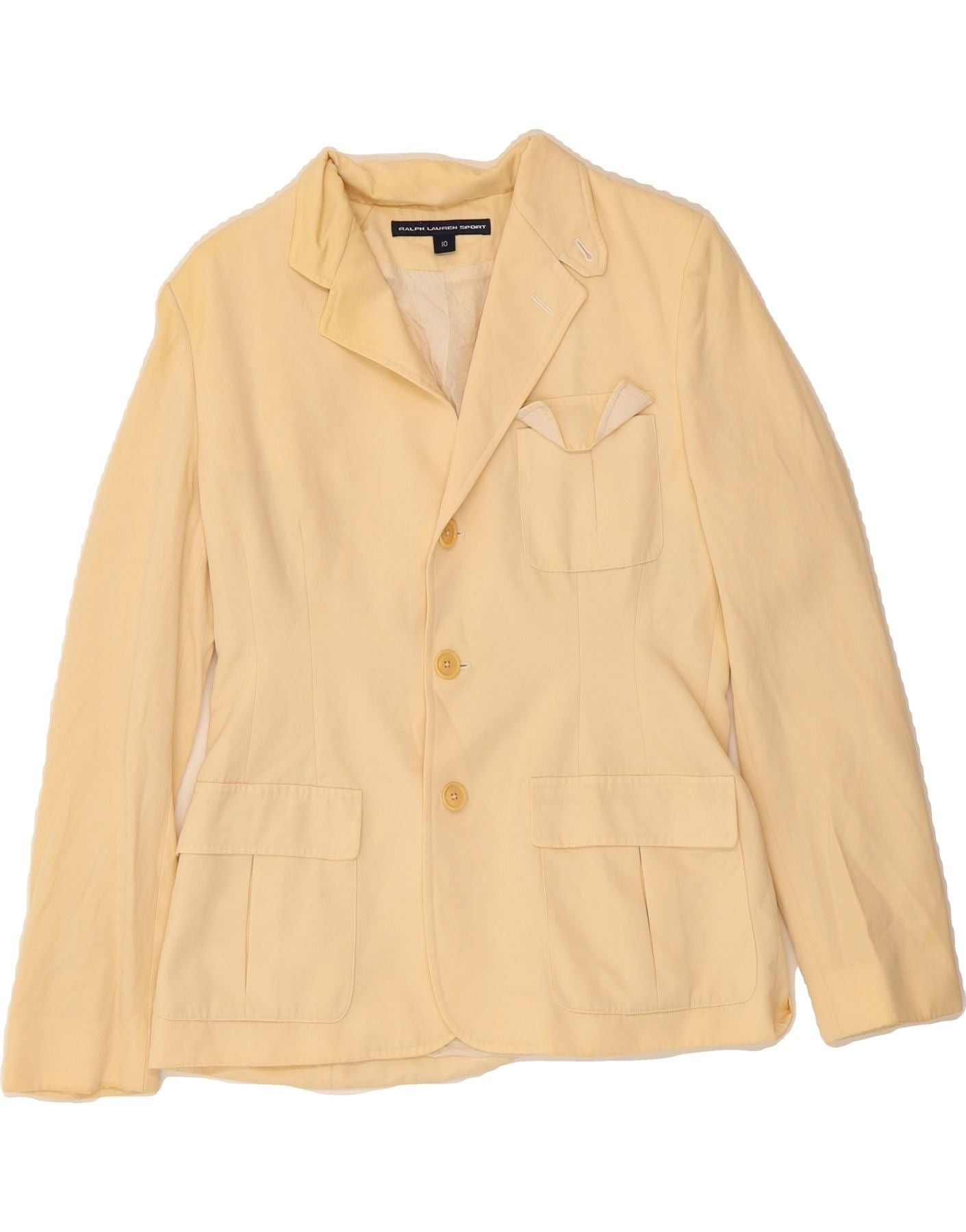 Ralph Lauren Womens 3 Button Blazer Jacket US 10 Large Beige Wool Size M / US 6-8 / IT 42-44 - 1 Thumbnail