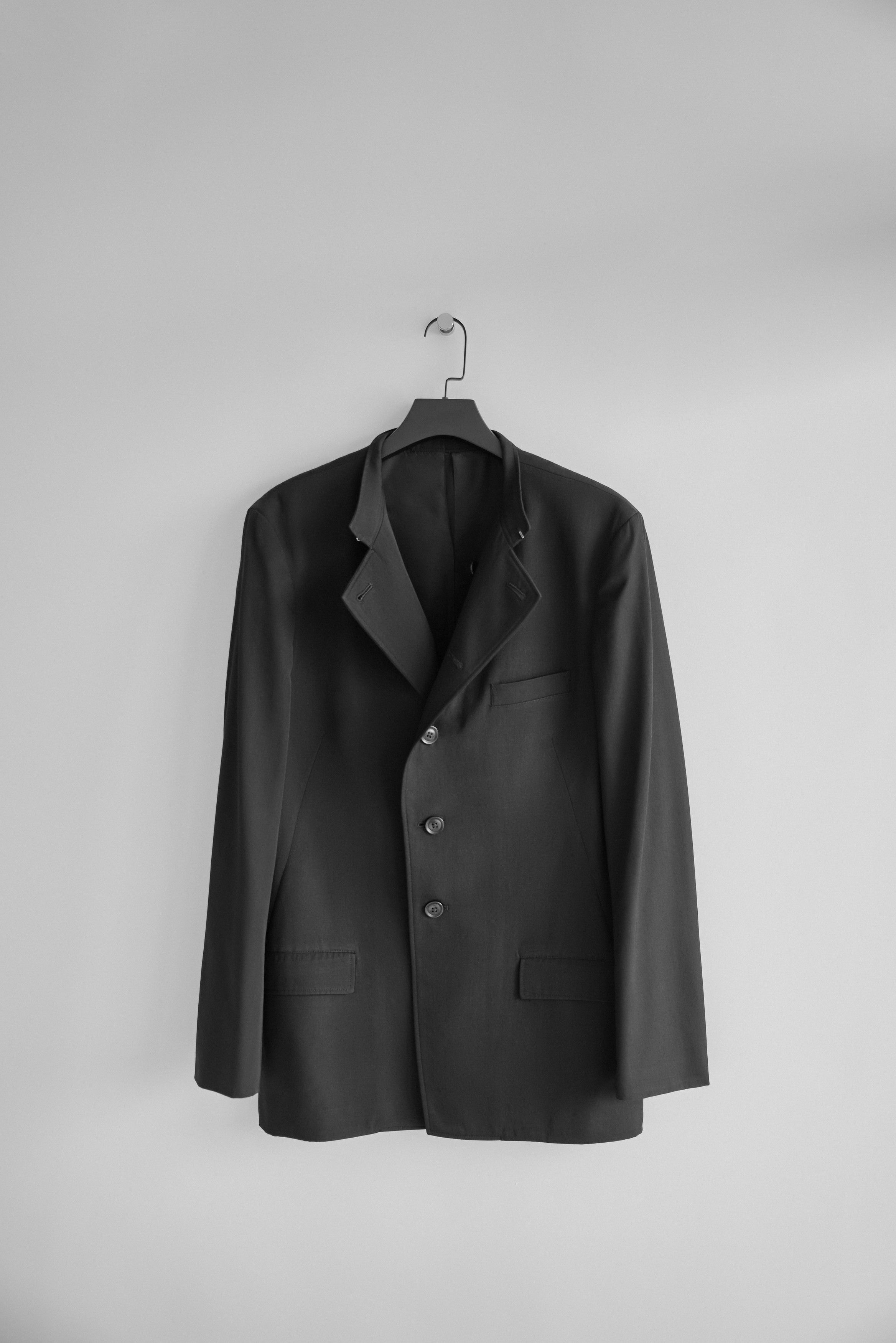 Yohji Yamamoto Yohji Yamamoto Pour Homme - W/Gabardine Stand Collar Jacket Size US M / EU 48-50 / 2 - 3 Thumbnail