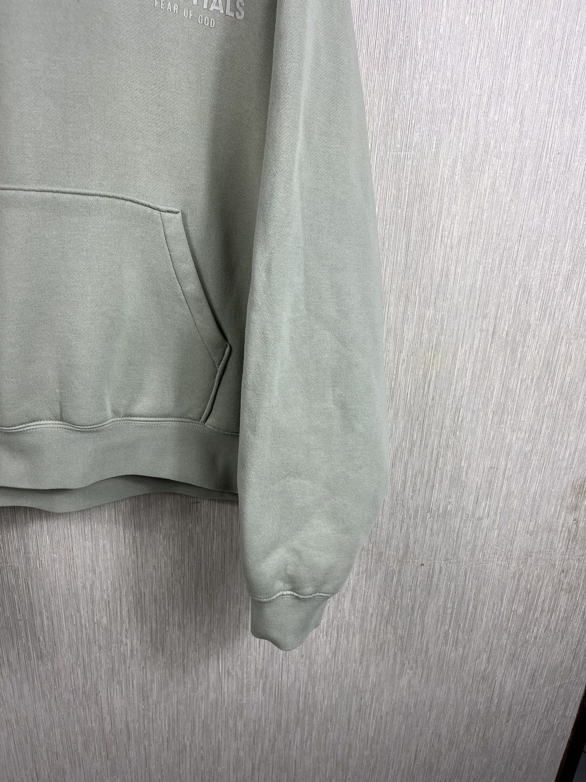 Essentials × Fear of God FOG Fear of God essentials suede chest logo boxy y2k hoodie Size US L / EU 52-54 / 3 - 6 Thumbnail
