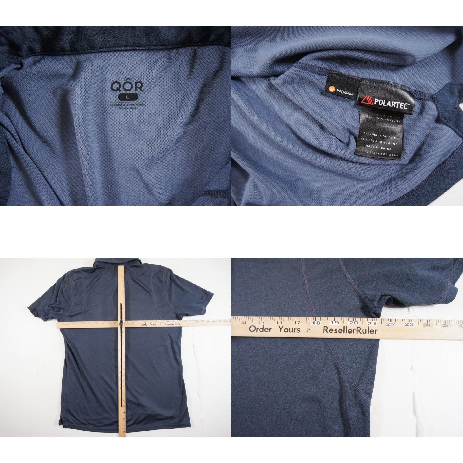 Vintage Qor Men's Polo Shirt Blue Short Sleeve 1/4 Zip Collared Regular Large Size US L / EU 52-54 / 3 - 8 Thumbnail