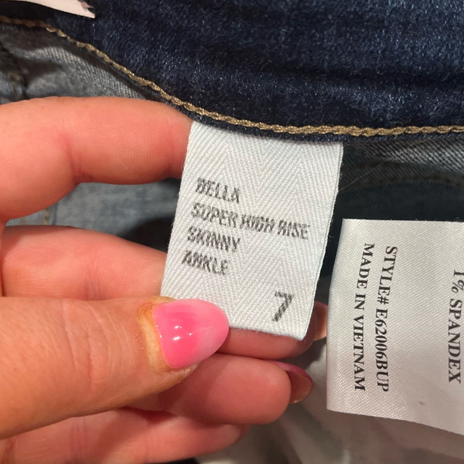 Vintage Cunina Super High Rise Ankle Skinny Jeans Distressed Size 7 Size 28" / US 6 / IT 42 - 9 Thumbnail