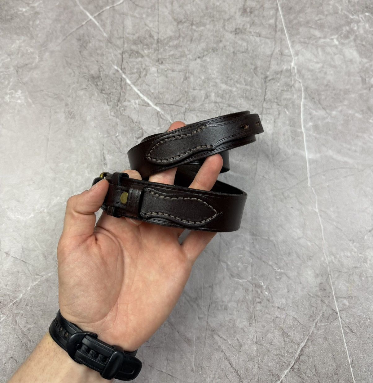 R.M. Williams M. Williams Classic Drover Leather Belt 34 Made in Australia Size 34 - 7 Thumbnail