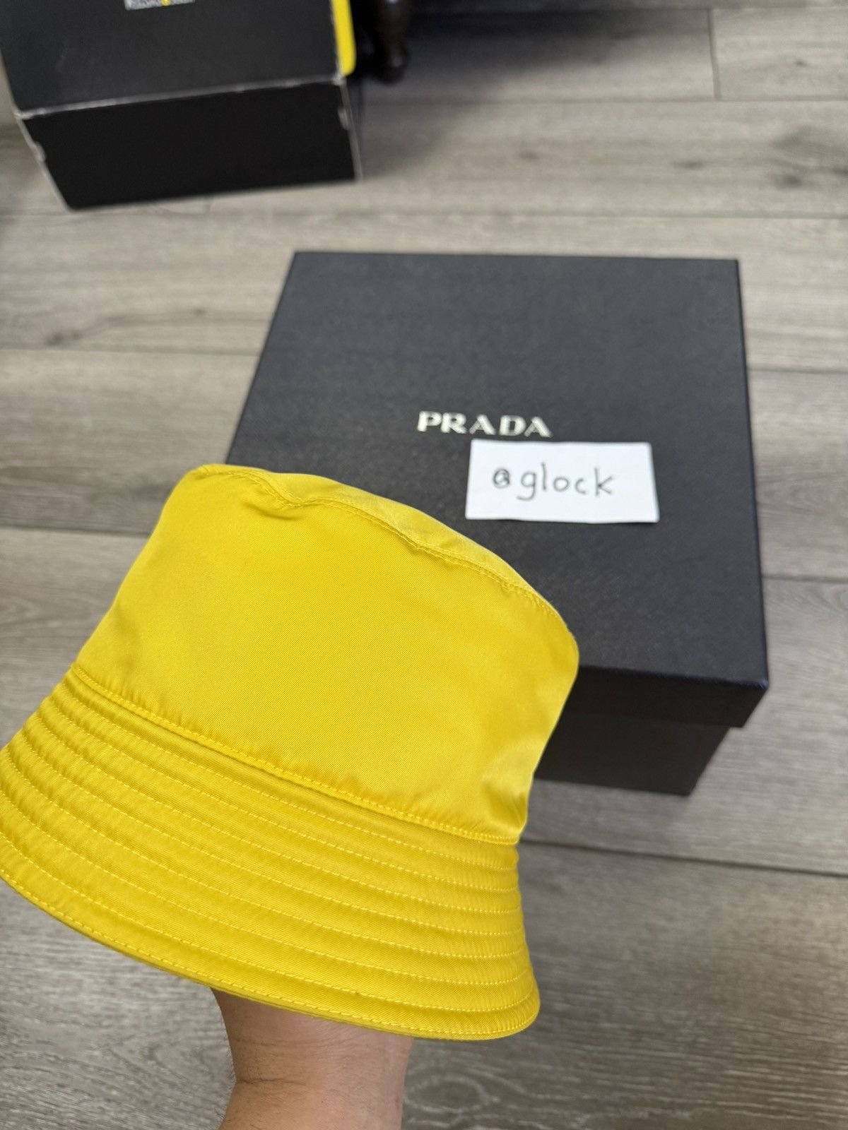 Prada Prada Nylon Bucket Hat Yellow Brand New Size Medium Size ONE SIZE - 6 Thumbnail