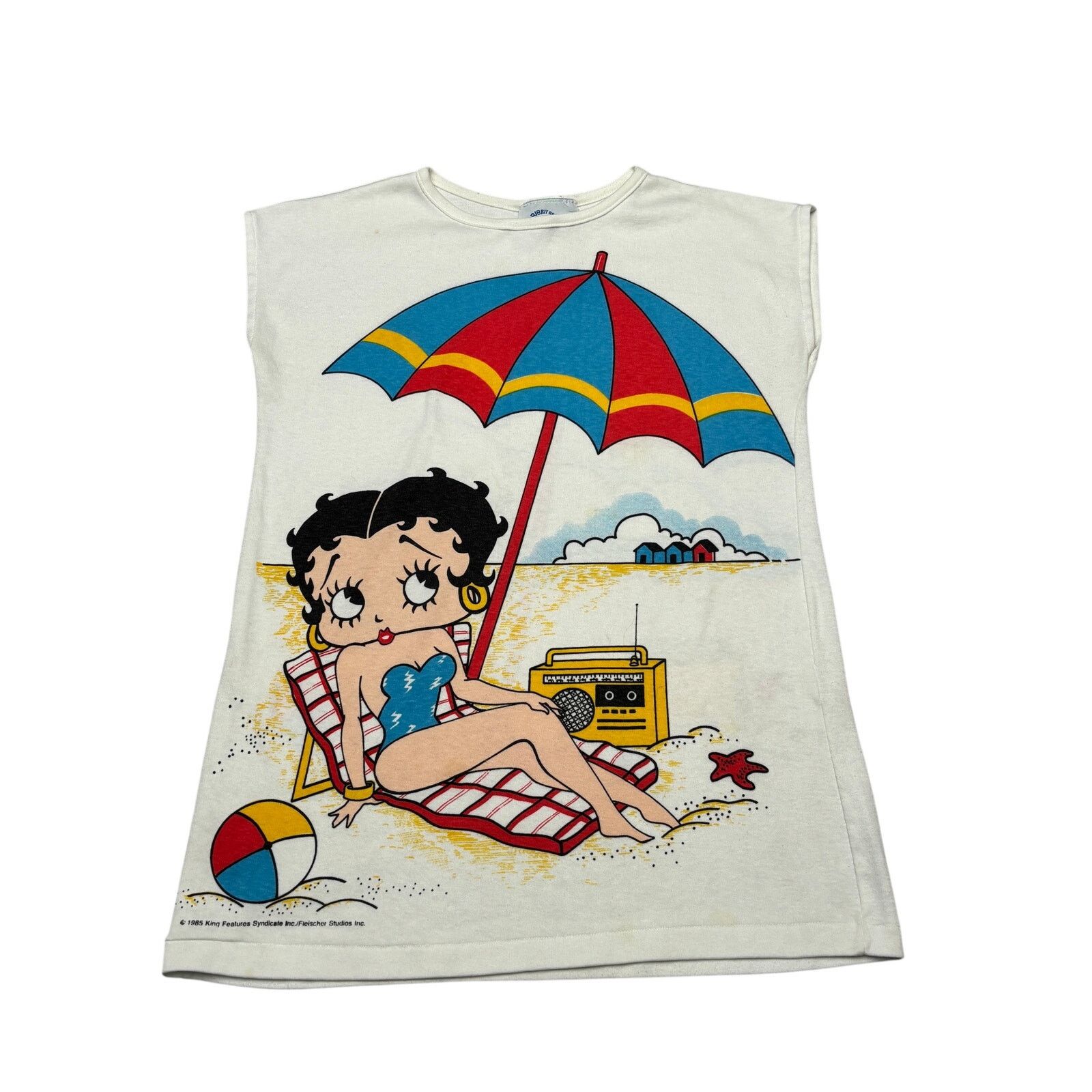Vintage Vintage 80s Betty Boop Tank Top Shirt Women's Small Beach Size S / US 4 / IT 40 - 1 Thumbnail