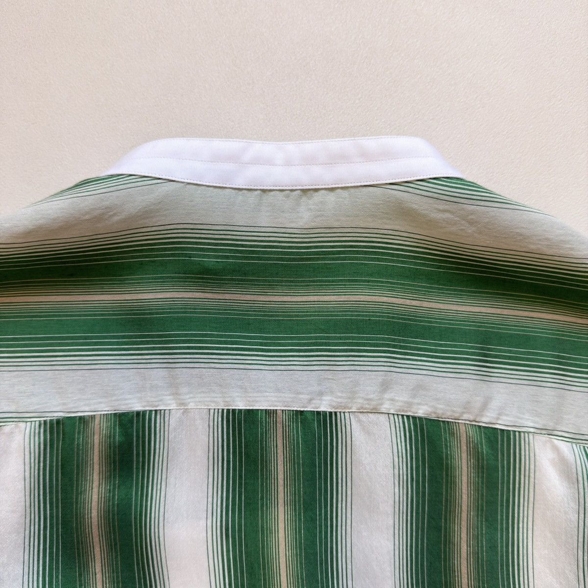 Wales Bonner ‘Cadence’ Green And Ivory Striped Shirt Size US M / EU 48-50 / 2 - 15 Thumbnail