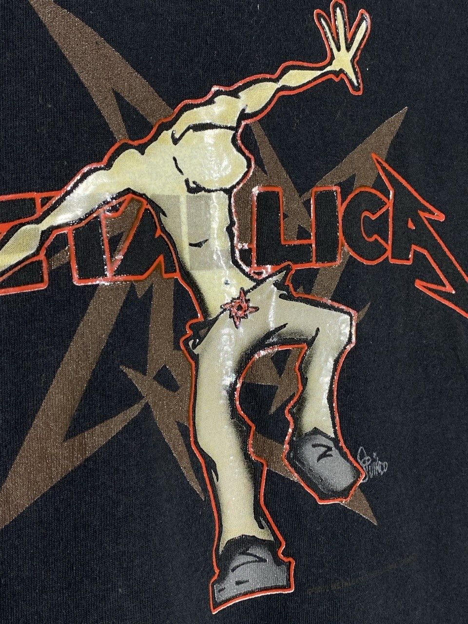 Band Tees Vintage 2002 Metallica Ninja Star Moshing T-Shirt Travis Size US L / EU 52-54 / 3 - 4 Thumbnail
