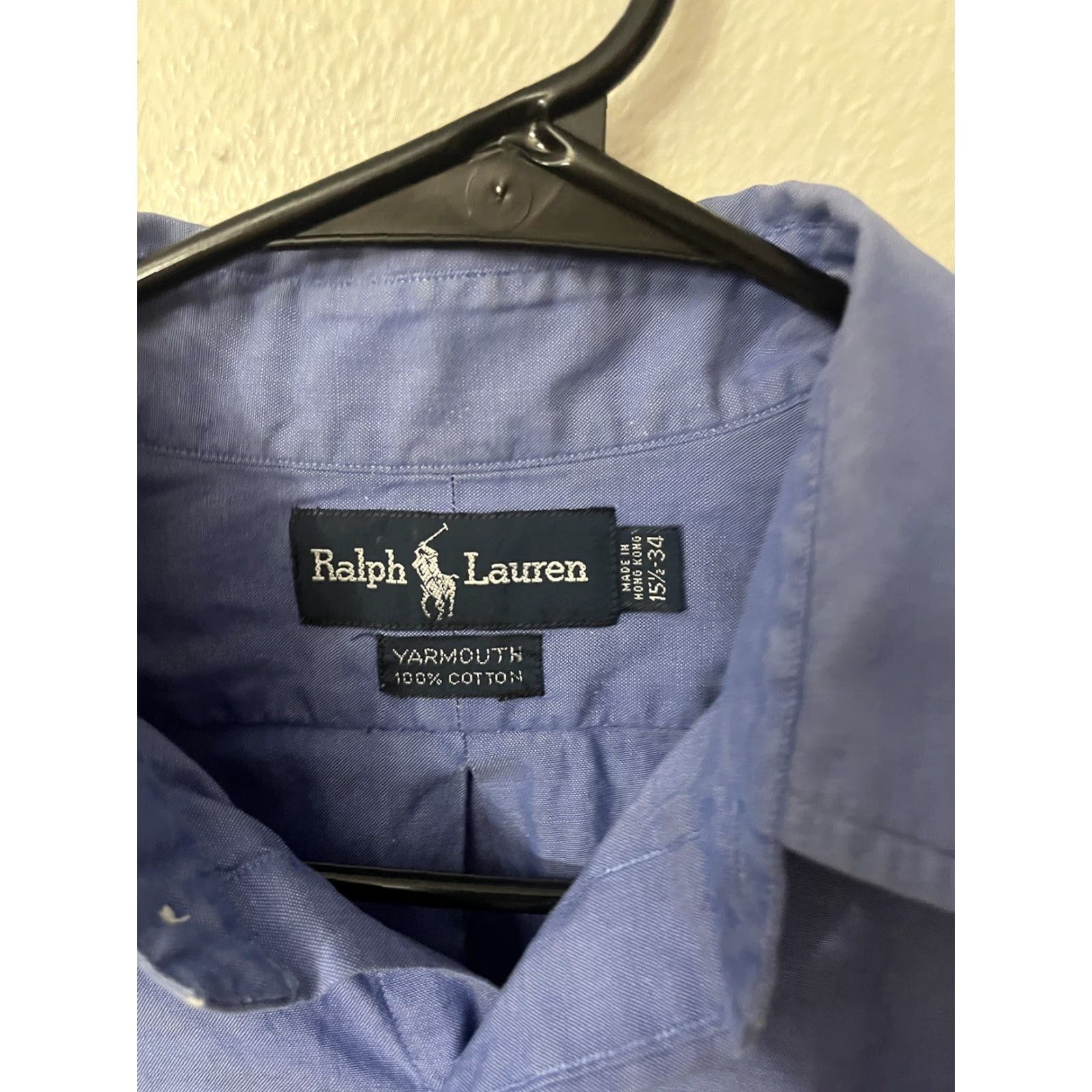 Ralph Lauren Ralph Lauren Shirt Men 15.5 34 Blue Long Sleeve Button Down Yarmouth Fashion Shirt Mens Classic Cotton Size US M / EU 48-50 / 2 - 2 Thumbnail