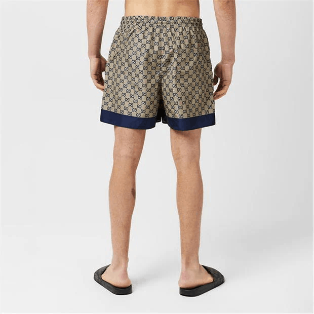 Gucci Men'S Gg Print Poplin Swim Shorts Size US 28 / EU 44 - 3 Thumbnail