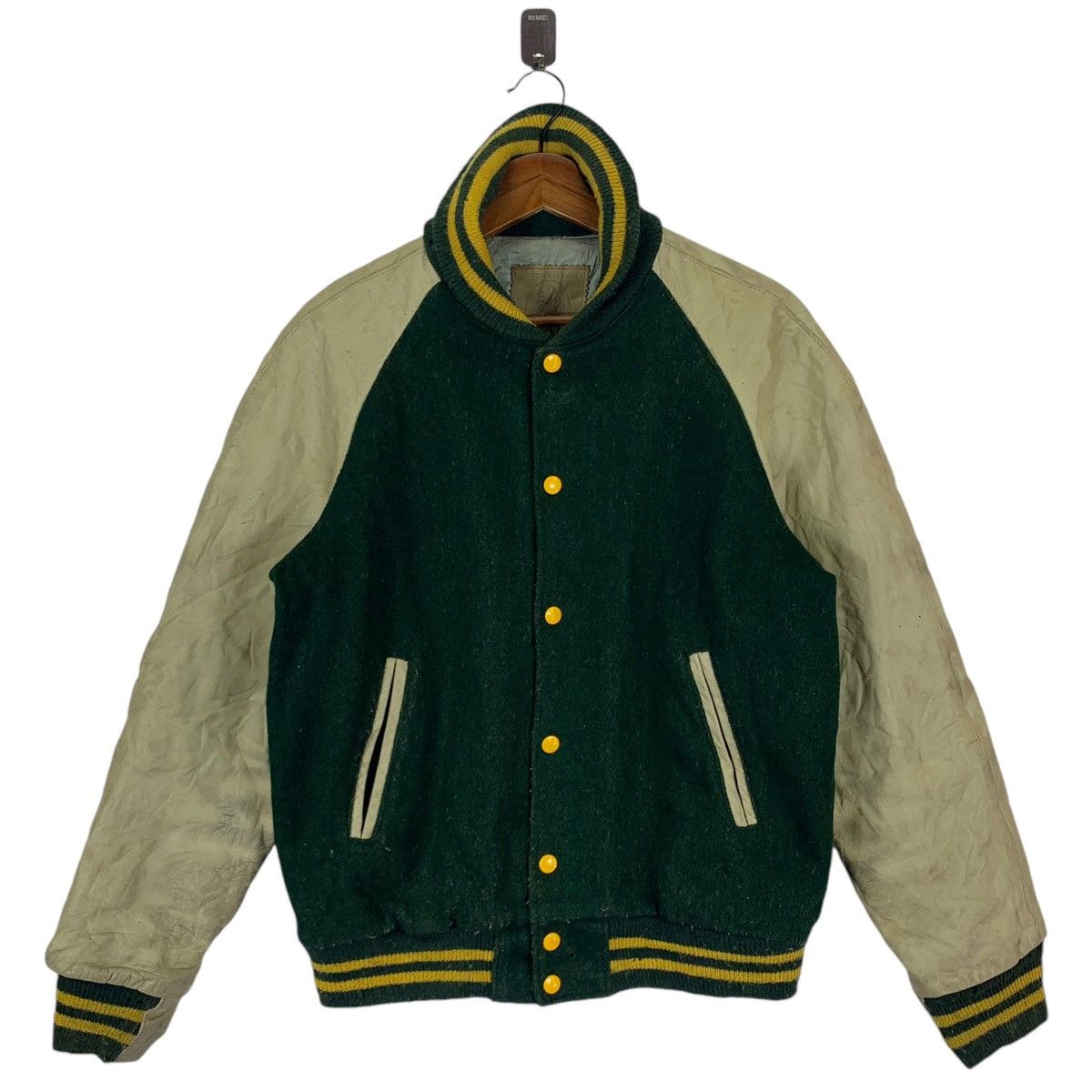 Golden Bear 🔥🔥 VINTAGE GOLDEN BEAR VARSITY WOOL LEATHER JACKET Size US M / EU 48-50 / 2 - 1 Thumbnail