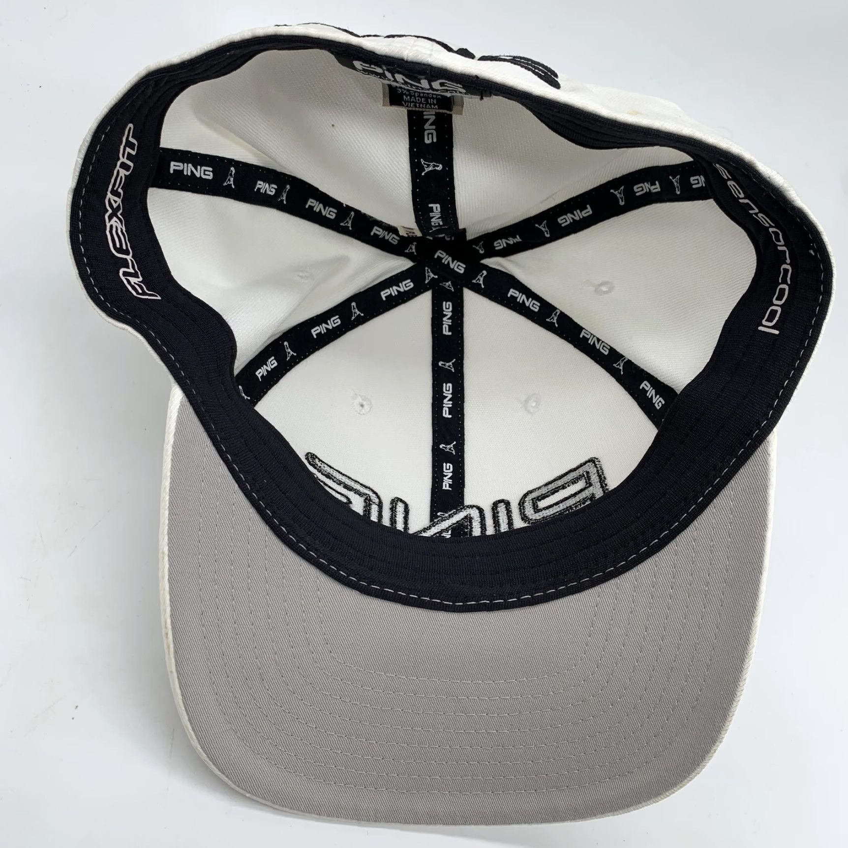 Logo 7 Ping Hat Cap Fitted Mens White Golf Stretch SensorCool Baseball Logo One Size Size ONE SIZE - 3 Thumbnail