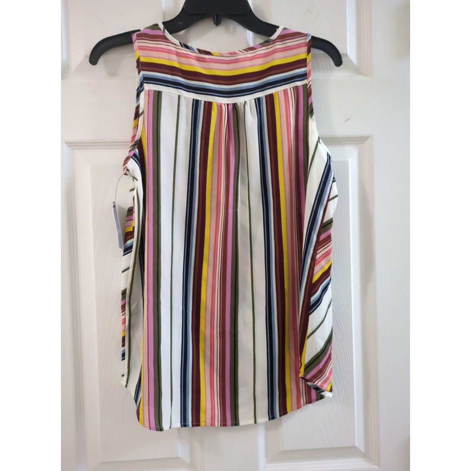 Apt. 9 Apt. 9 Striped Sleeveless V-Neck Top Womens S Colorful NWT Blouse Size S / US 4 / IT 40 - 5 Thumbnail