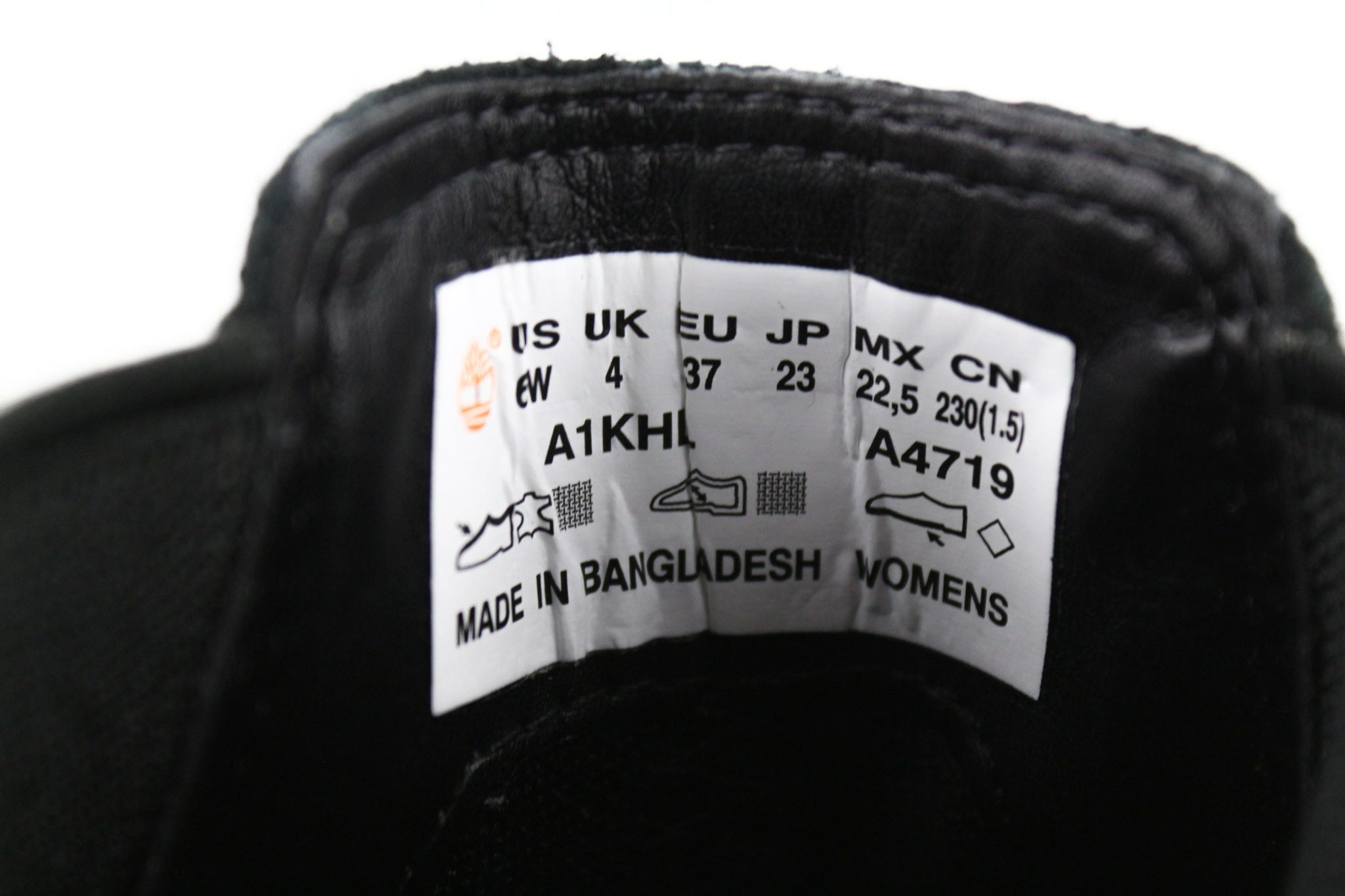 Timberland A1KHL UK4 Mid Top Black Leather Side Panels Boots 79958 Size US 4.5 / IT 34.5 - 10 Thumbnail
