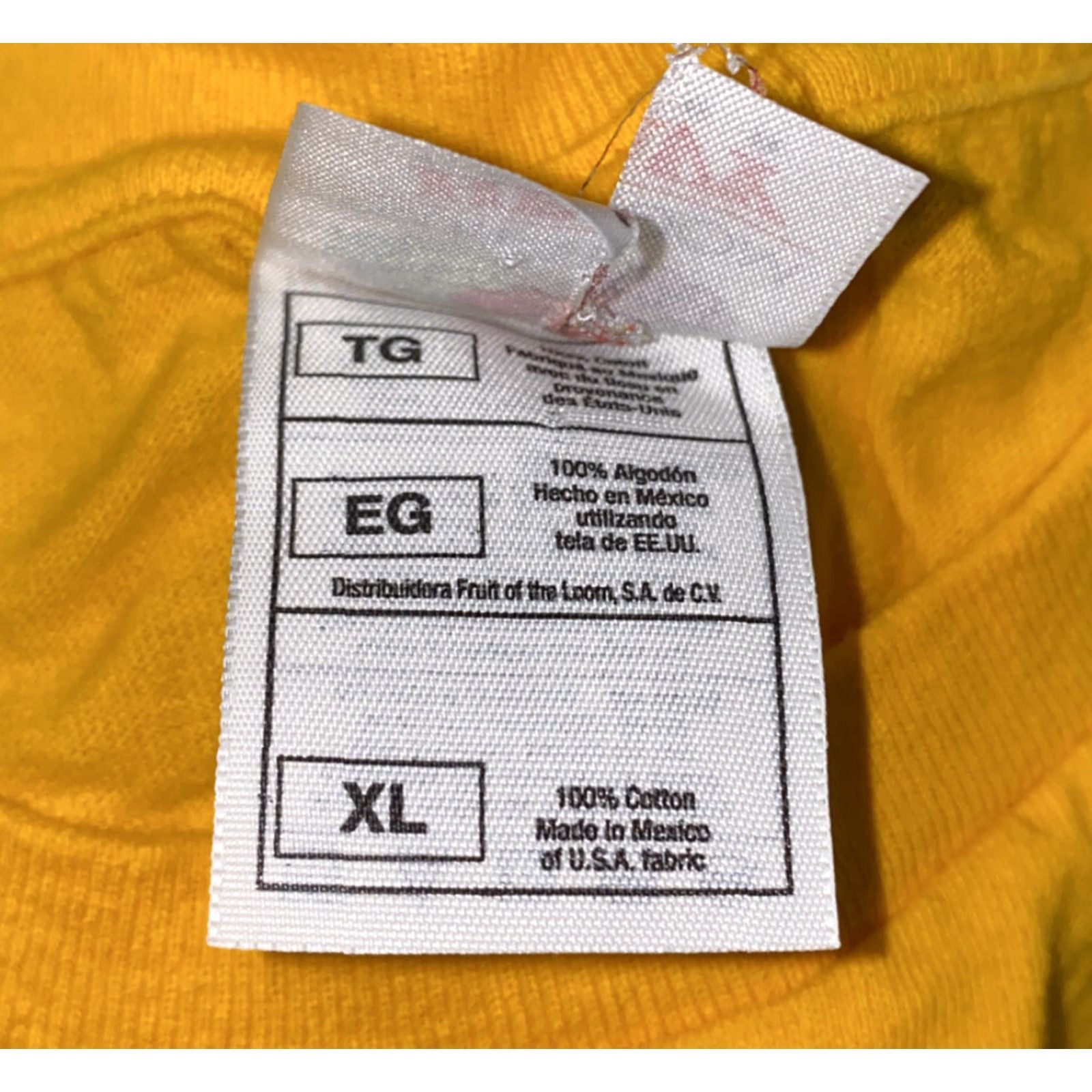 Fruit Of The Loom Men's Fruit of the Loom T-Shirt XL Yellow Florida Crocodile Short Sleeve Cotton Regular Fit Size US XL / EU 56 / 4 - 4 Thumbnail