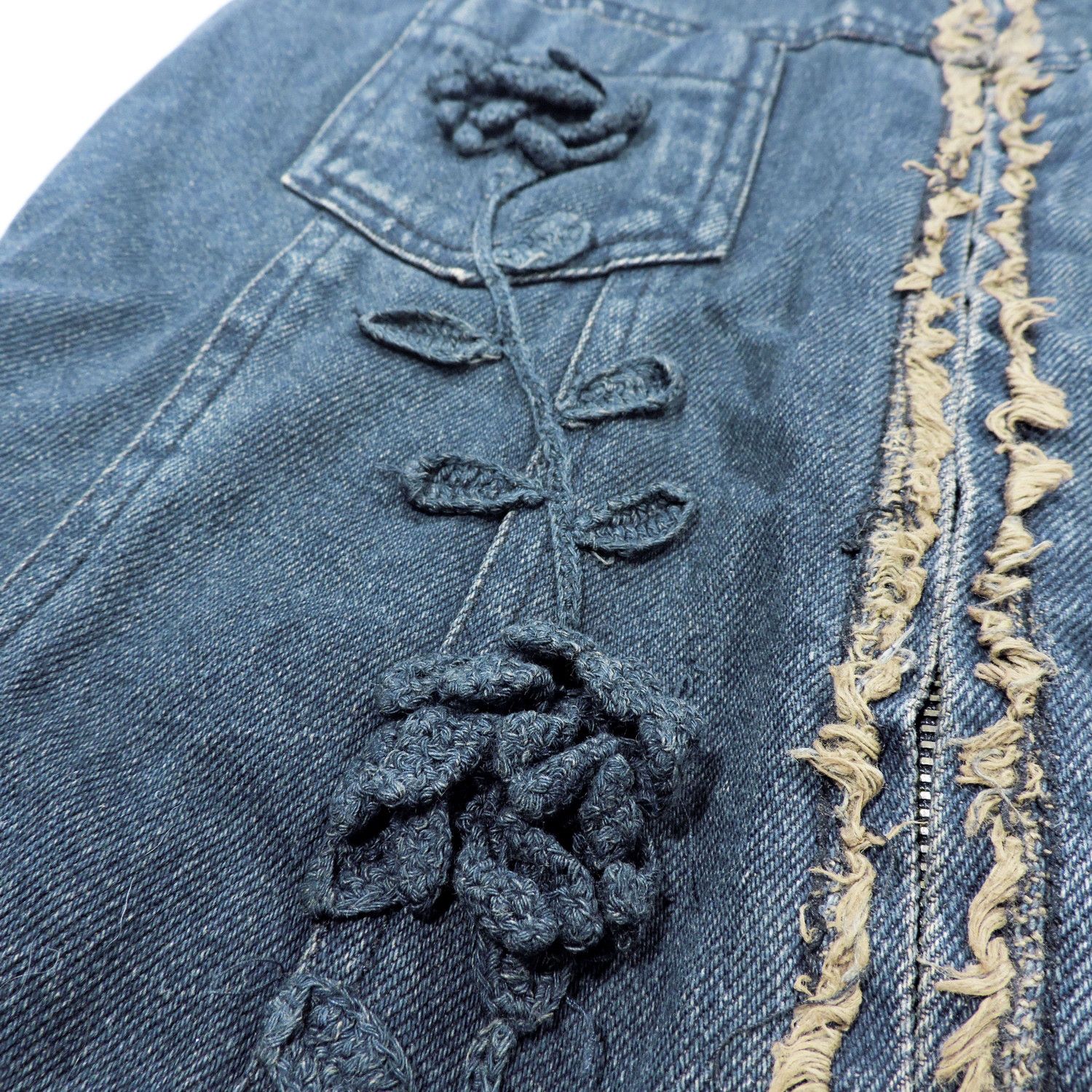 Yohji Yamamoto SACSNY Y'SACCS YOHJI YAMAMOTO EMBROIDERY FLOWER DENIM VEST Size M / US 6-8 / IT 42-44 - 10 Thumbnail