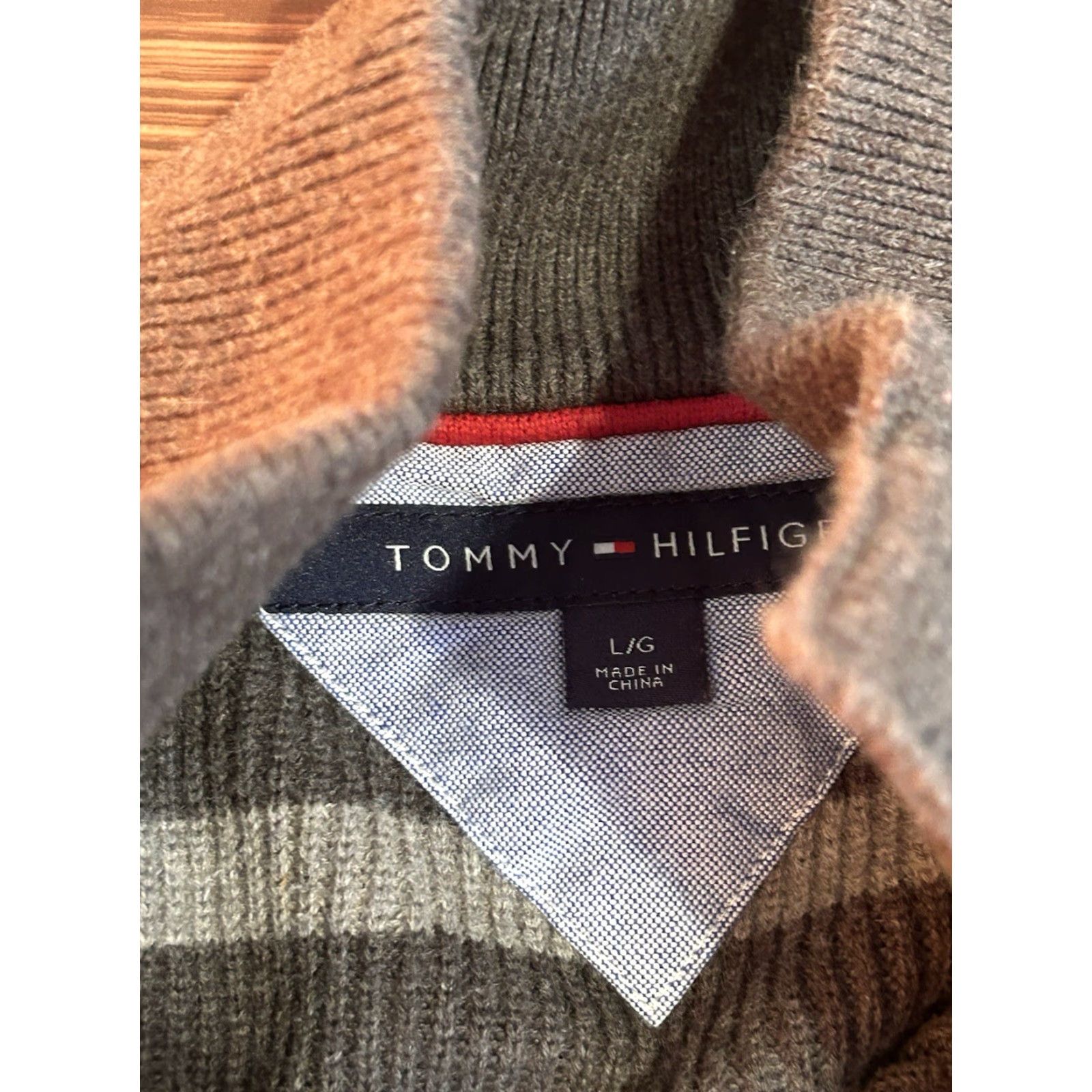 Tommy Hilfiger Tommy Hilfiger Sweater Mens L Gray Mock Neck 1/4 Button Pullover Knit Cotton Solid Classic Pullover Mens Size US L / EU 52-54 / 3 - 5 Thumbnail
