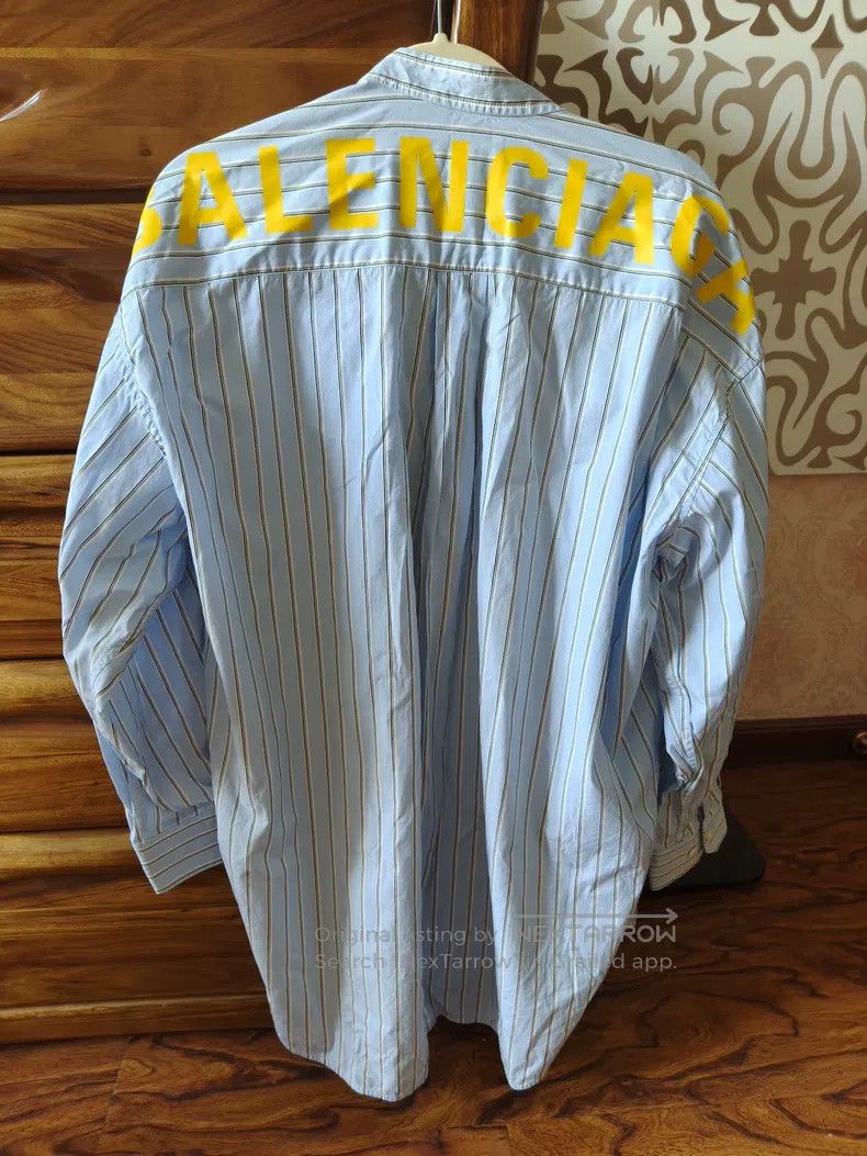 Balenciaga Balenciaga Striped Back Logo Shirt Size XS / US 0-2 / IT 36-38 - 2 Thumbnail