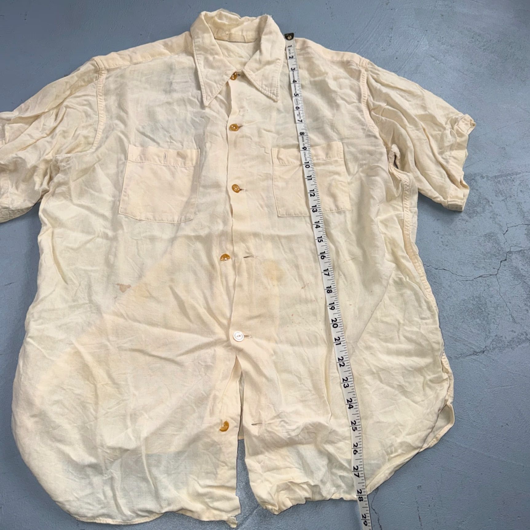 Nat Nast VTG Nat Nast Shirt 1950s Button-Up Short Sleeve Collared Silk Cotton Gabardine Rayon Yellow Mens M Retro 50s Rockabilly Embroidered Pleated Rare Size US M / EU 48-50 / 2 - 6 Thumbnail