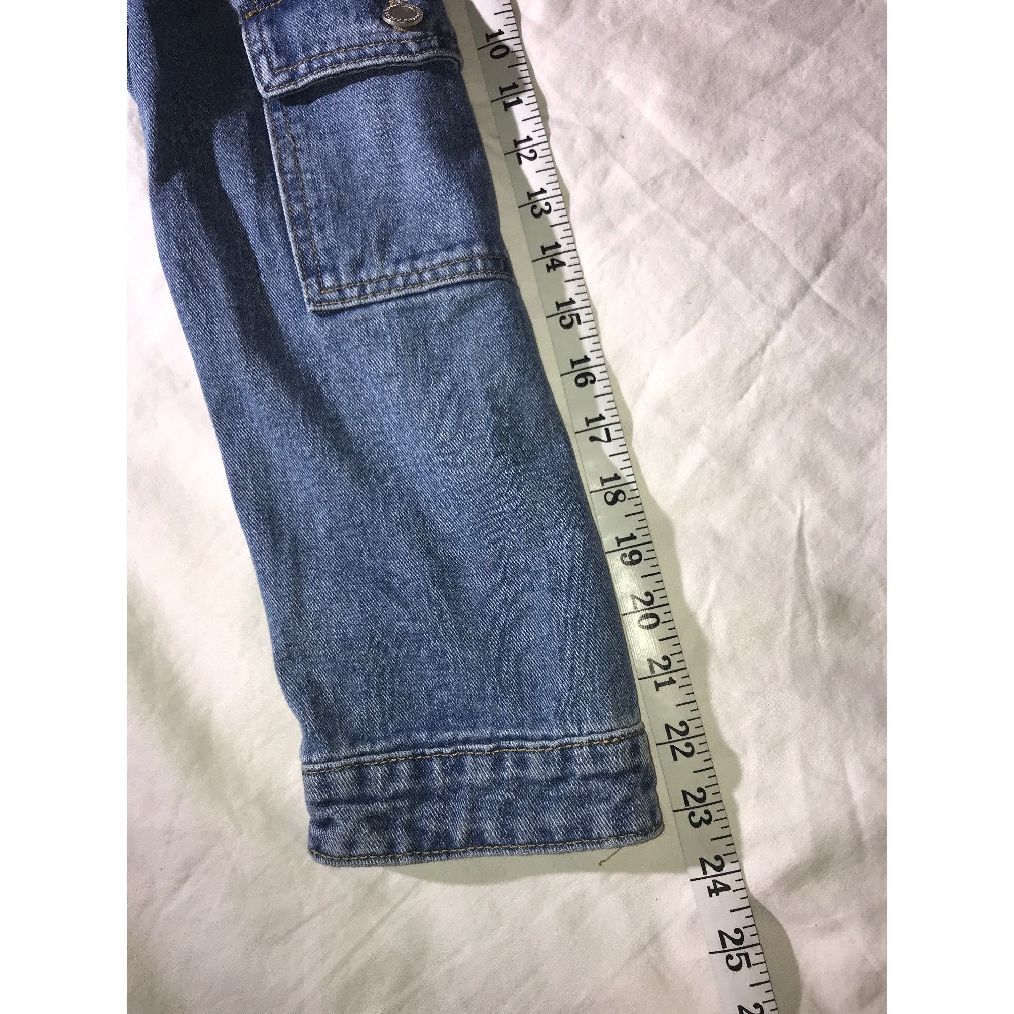 Boohoo Boohoo Tall Belted Mid Blue Cargo Denim Boilersuit Size 32" / US 10 / IT 46 - 9 Thumbnail