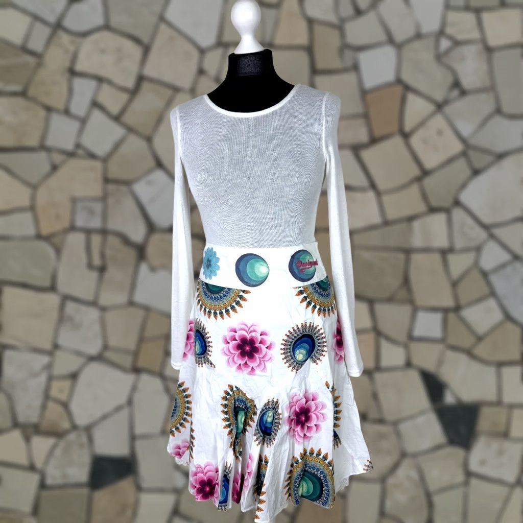 Desigual Desigual Skirt Womens Size 38 Knee Length Cotton Multicoloured Skirt 38 Womens Mens Size 26" / US 2 / IT 38 - 1 Thumbnail