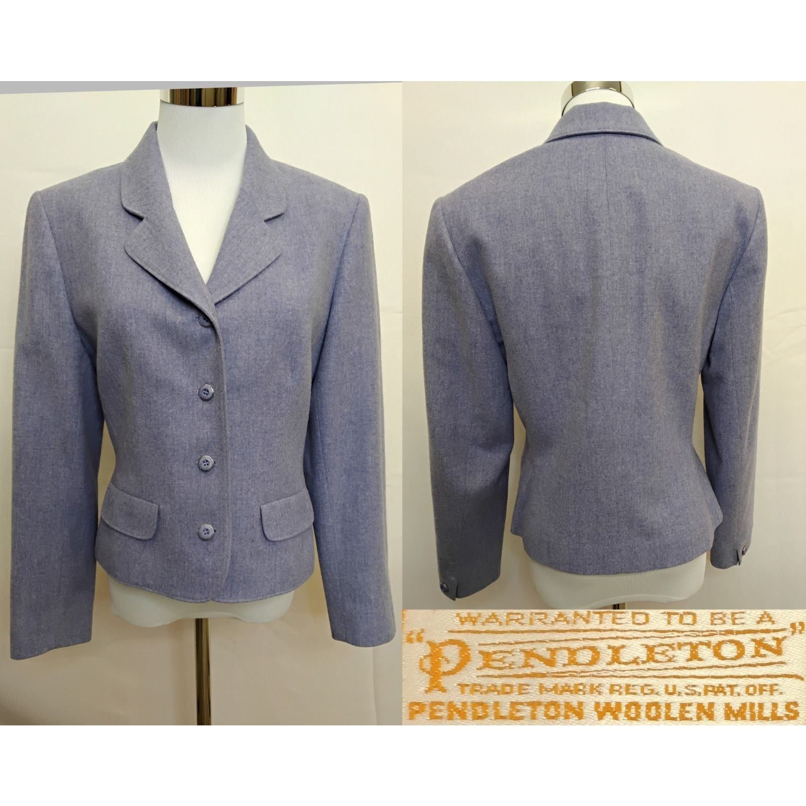 Pendleton Pendleton Cropped Blazer Women's 8 Periwinkle Vintage 80s Size M / US 6-8 / IT 42-44 - 1 Thumbnail