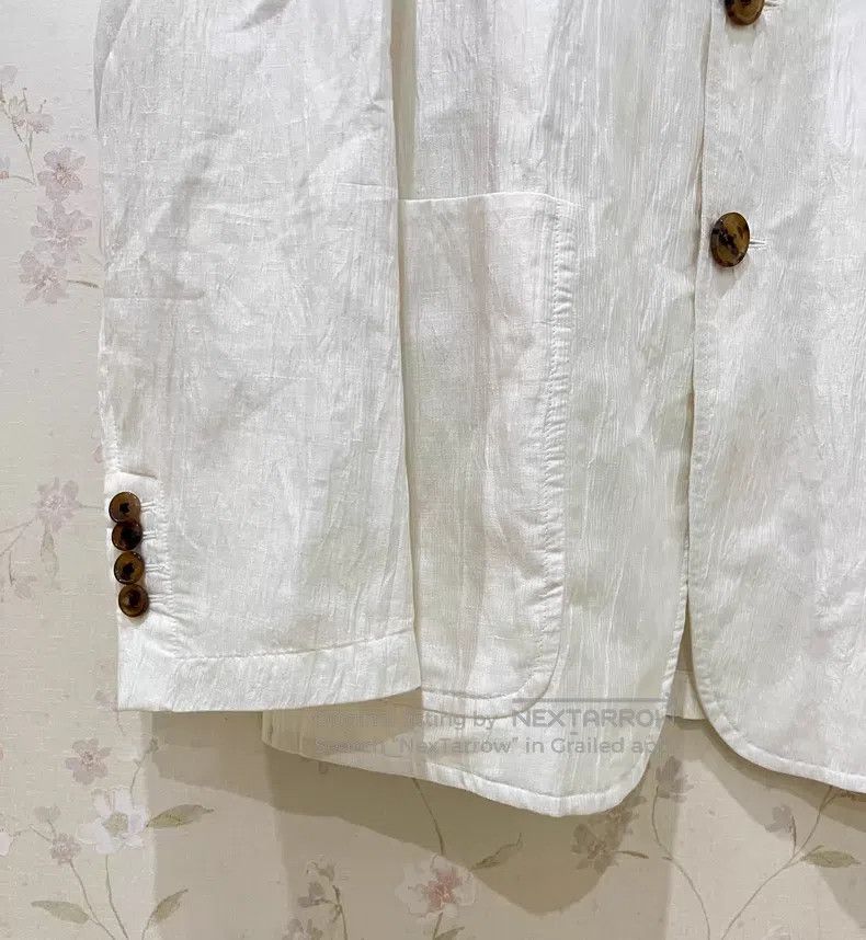 Hermes Hermes Off-White Linen Pleated Blazer Jacket Size 48R - 4 Thumbnail