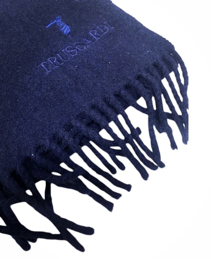 Trussardi Trussardi Wool Scarf - Navy Blue - 54" x 12" - Made in Italy Size ONE SIZE - 3 Thumbnail