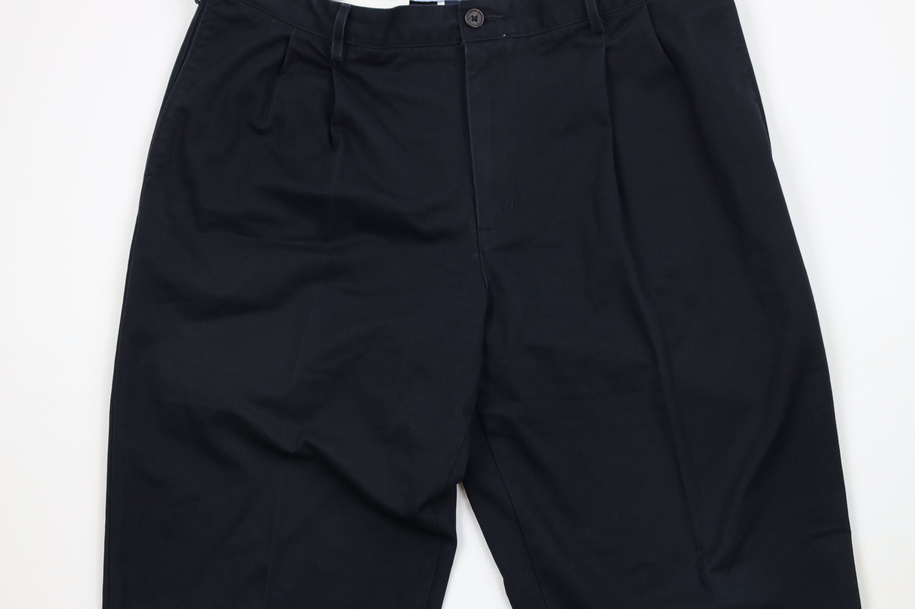Lands' End × Vintage Vintage Lands End Cuffed Wide Leg Chino Pants Navy Blue Size US 38 / EU 54 - 3 Thumbnail